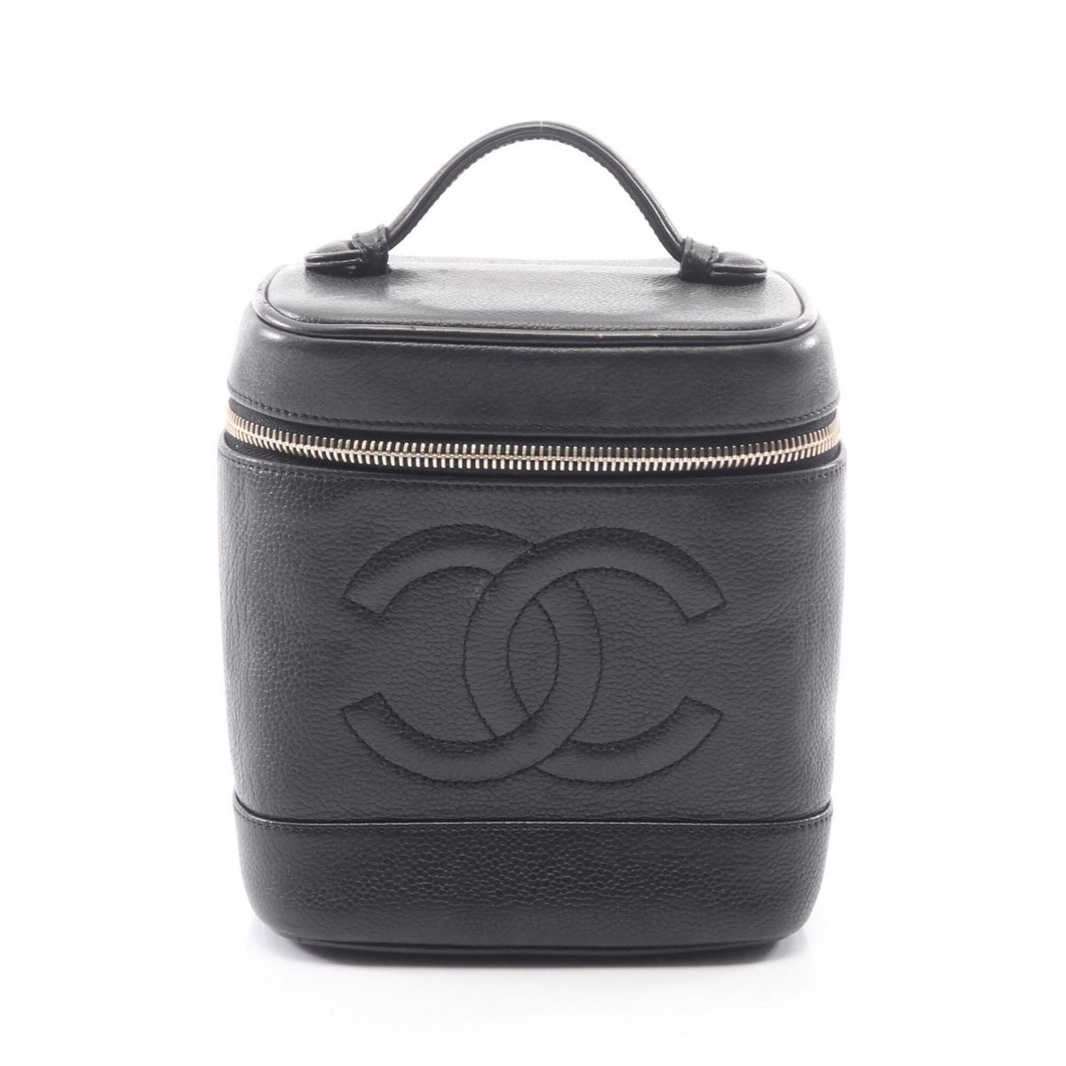 Chanel Black Grained Calfskin Handbag (Pre-Owned)