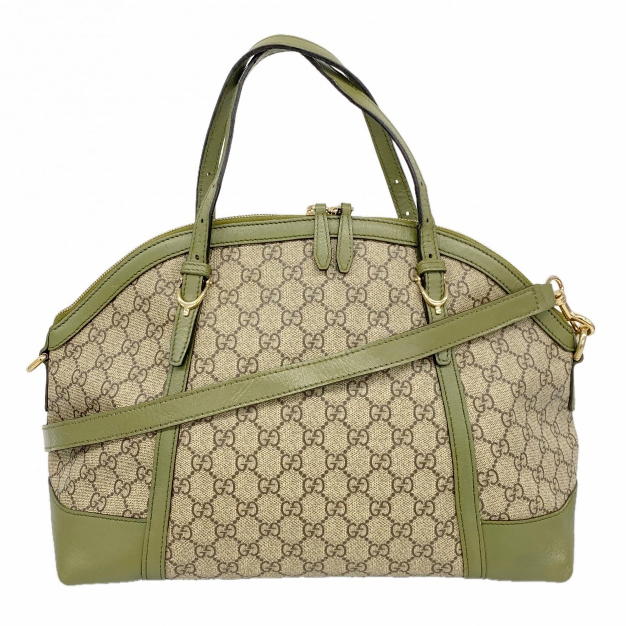 Gucci Brown Green Pvc Handbag (Pre-Owned)