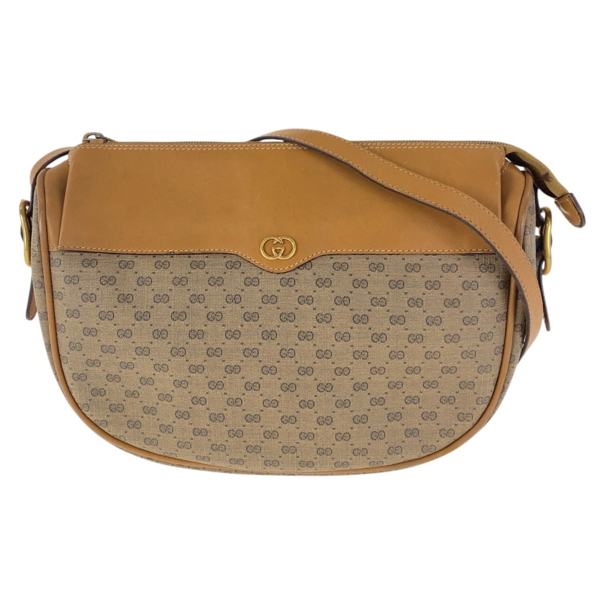 Gucci Brown Gg Supreme Leather Pochette Shoulder Bag (Pre-Owned)