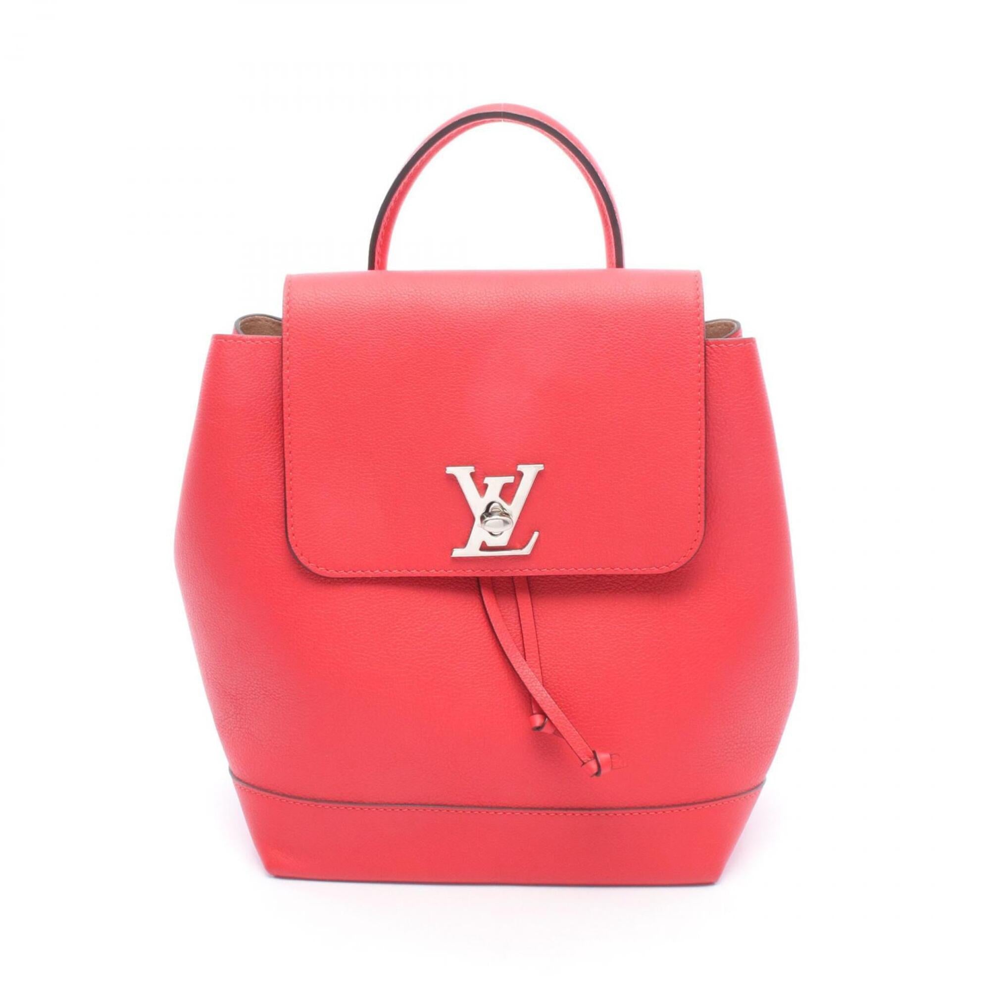 Louis Vuitton Red Color Ruby Leather Backpack Handbag (Pre-Owned)