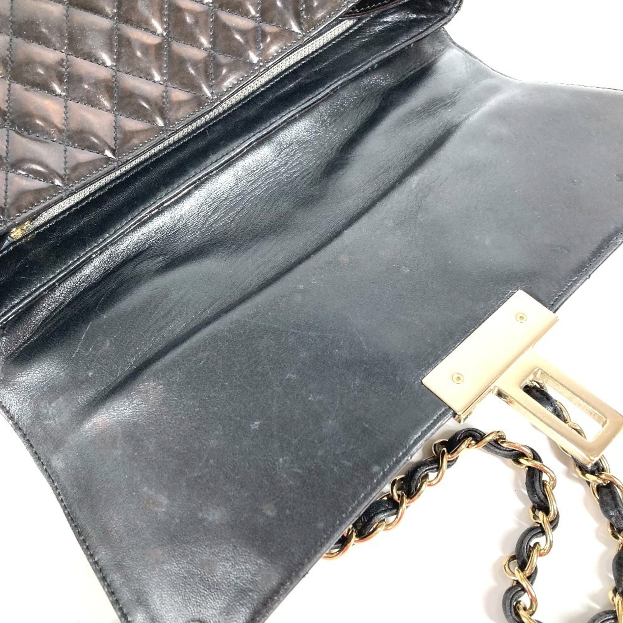 Chanel Black Leather Handbag Shoulder Bag Tote Bag (Pre-Owned)