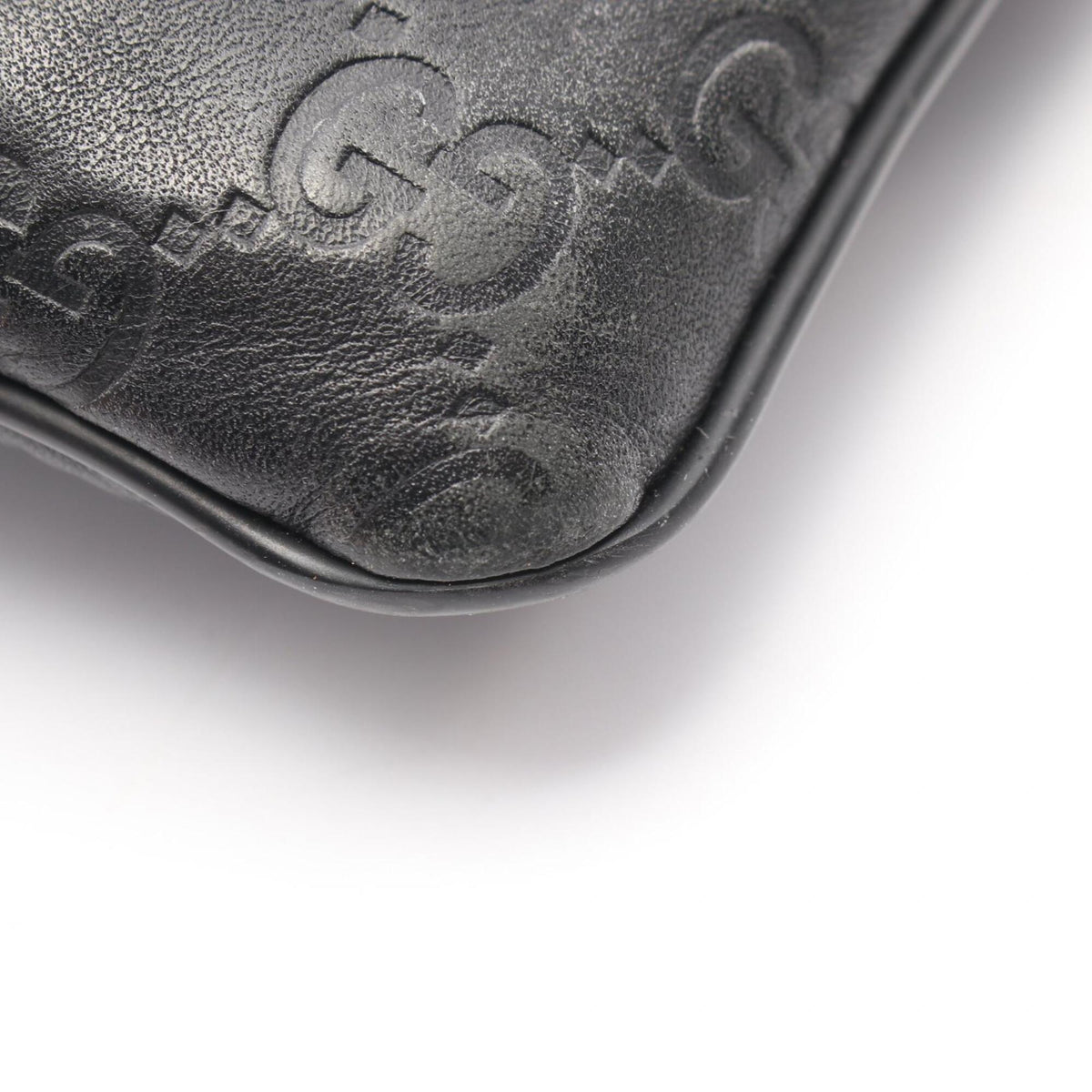 Gucci Black Canvas Leather Handbag Shoulder Bag (Pre-Owned)