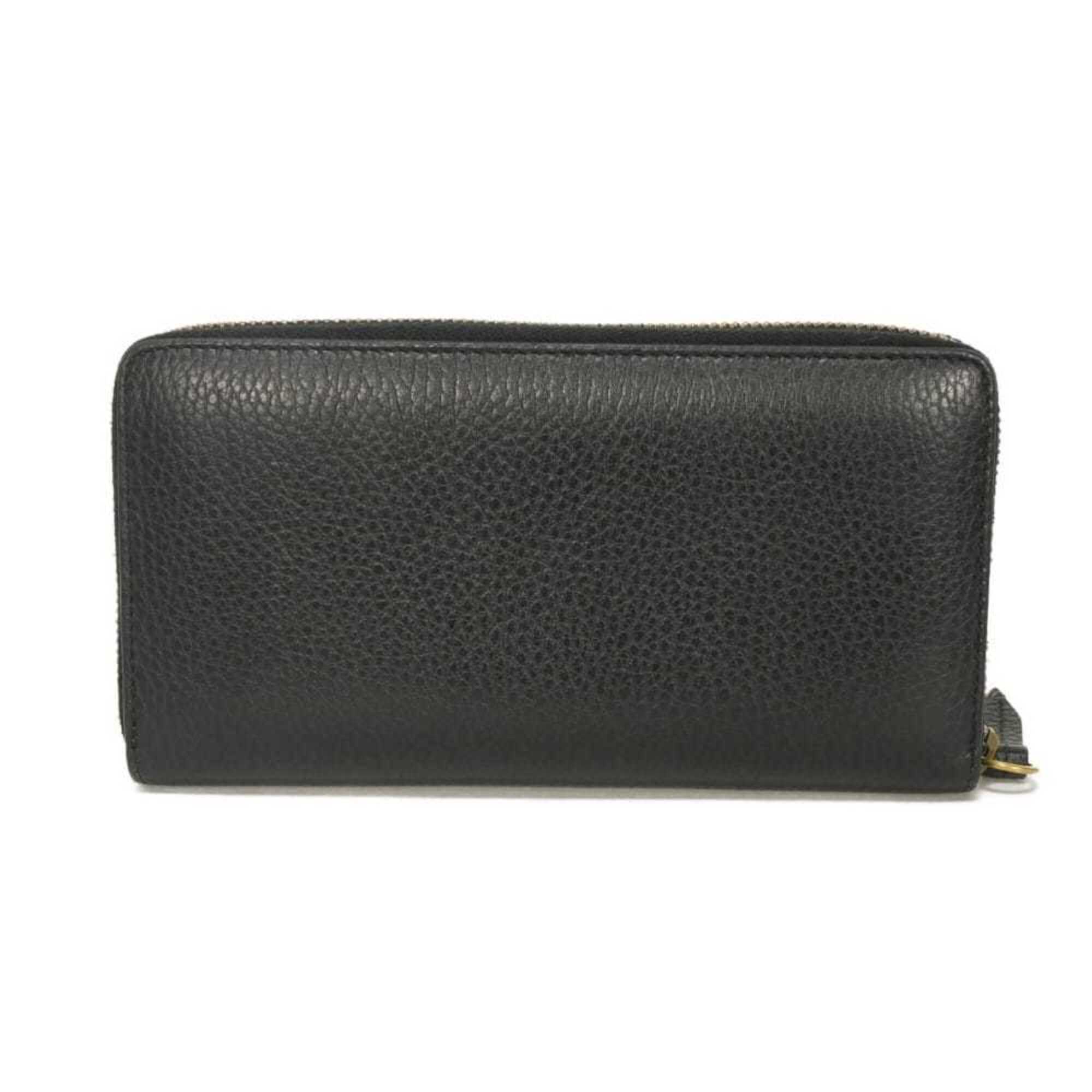 Gucci Black Leather Long Wallet (Bi-Fold) (Pre-Owned)