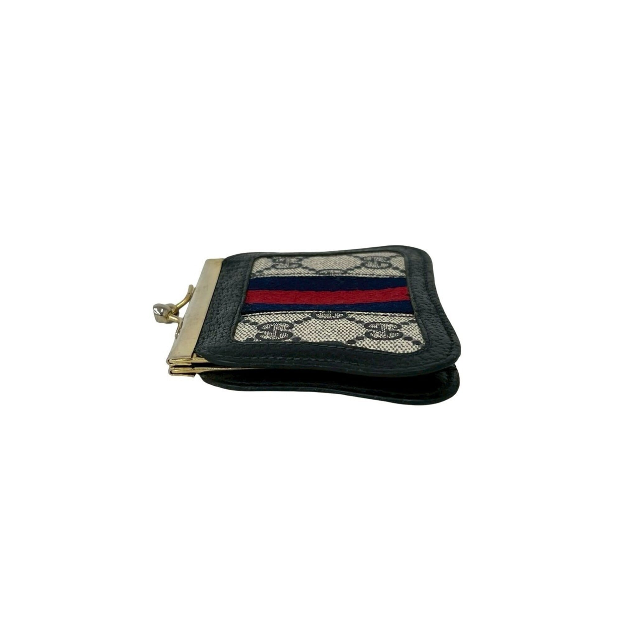 Gucci Navy Red Color Pvc Leather Coin Purse/Coin Case (Pre-Owned)