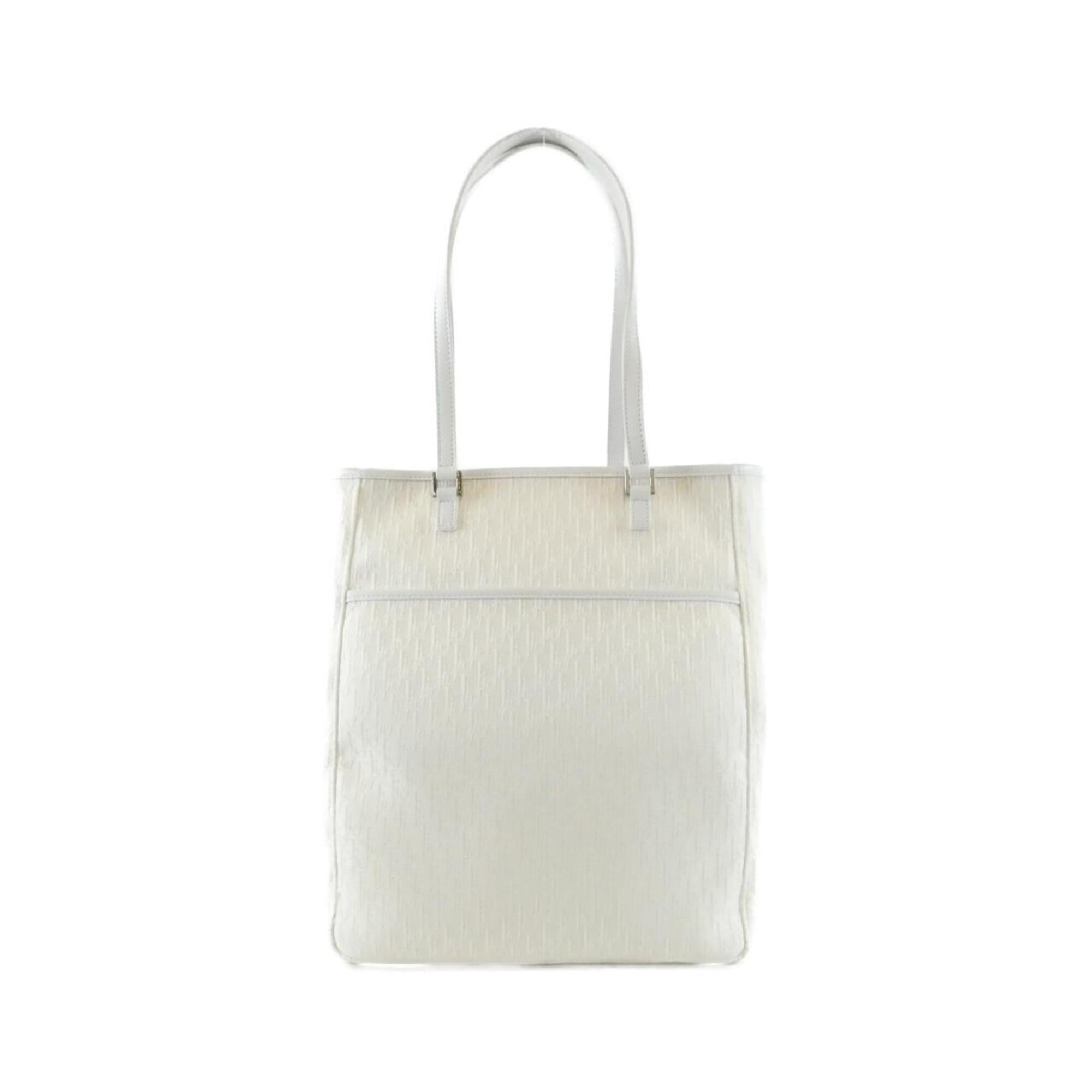 Christian Dior White Canvas Handbag (Pre-Owned)
