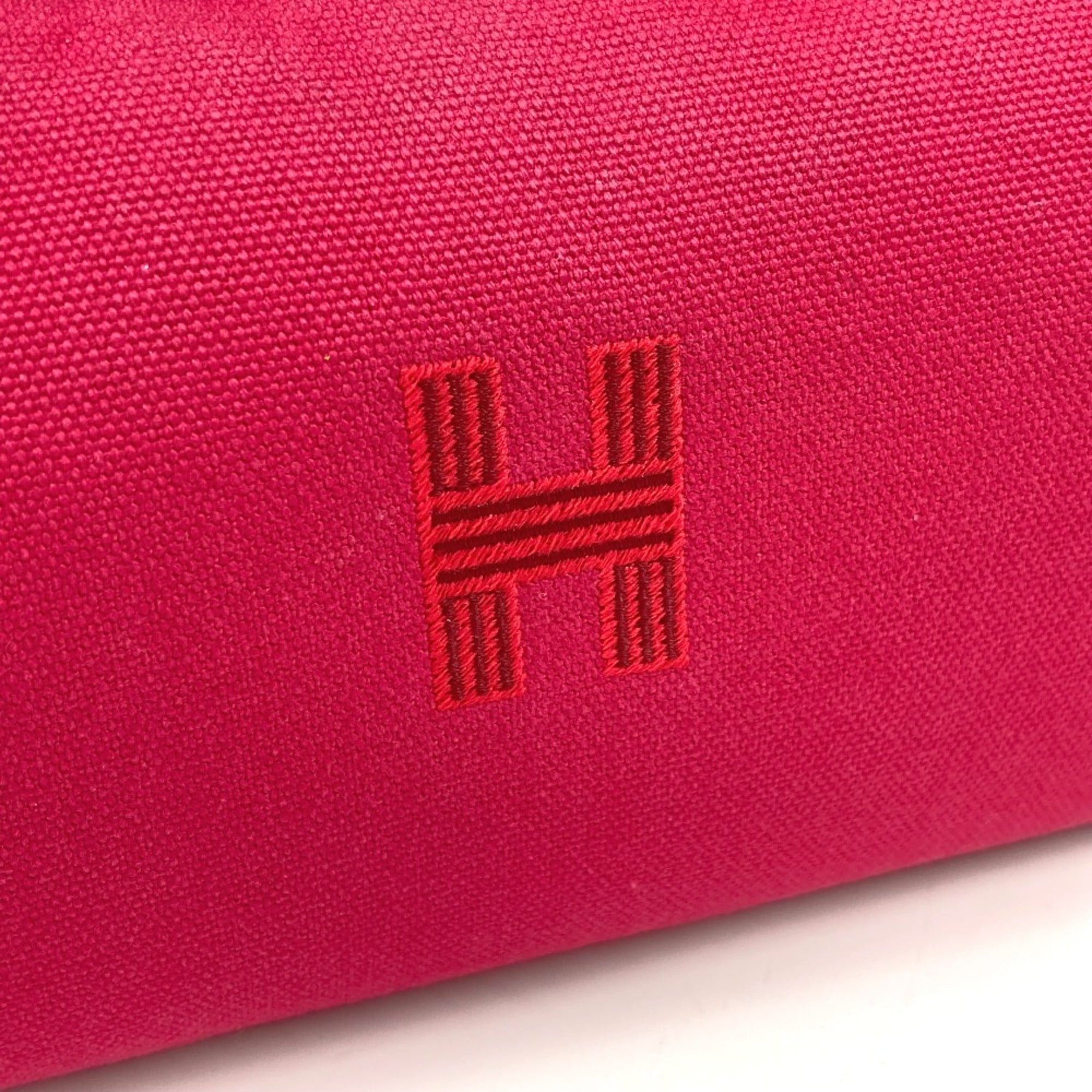 Hermes Pink Canvas Handbag Vanity Bag (Pre-Owned)