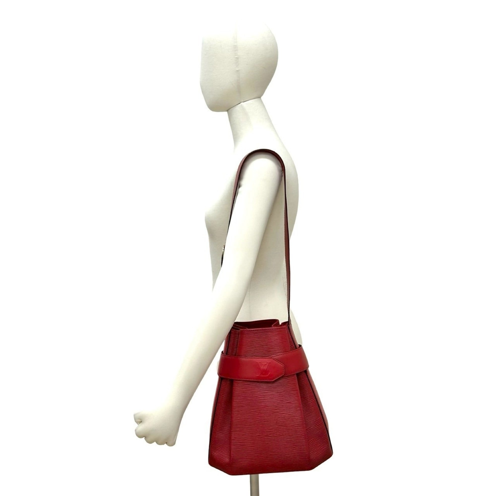 Louis Vuitton Red Color Epi Leather Shoulder Bag Tote Bag (Pre-Owned)