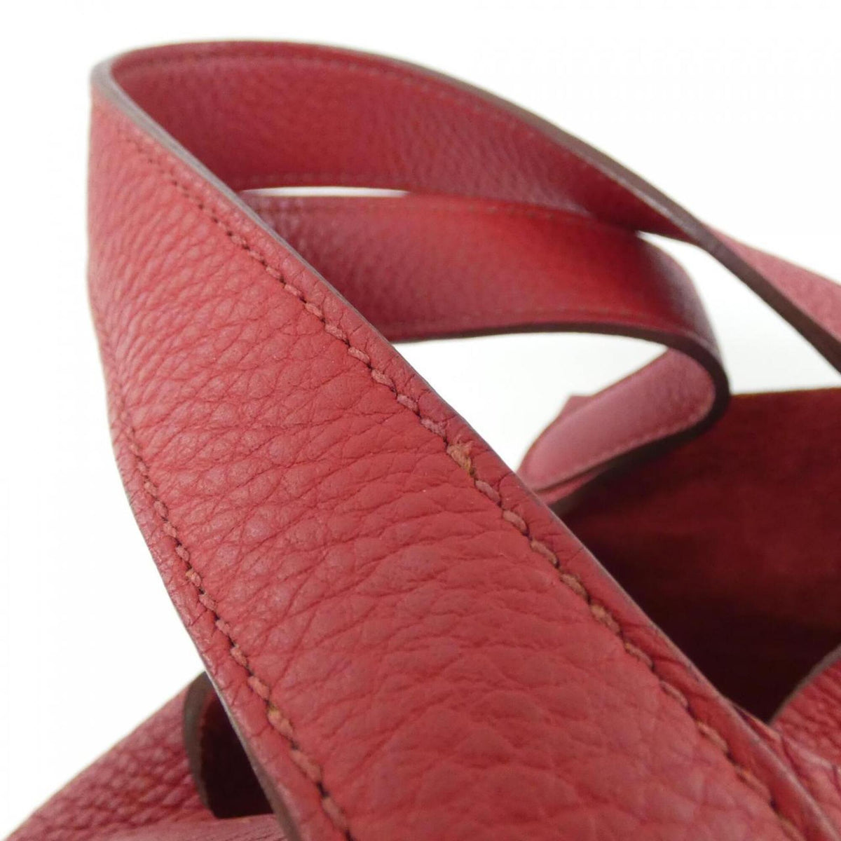 Hermes Rouge Garance Taurillon Clemence Leather Handbag (Pre-Owned)