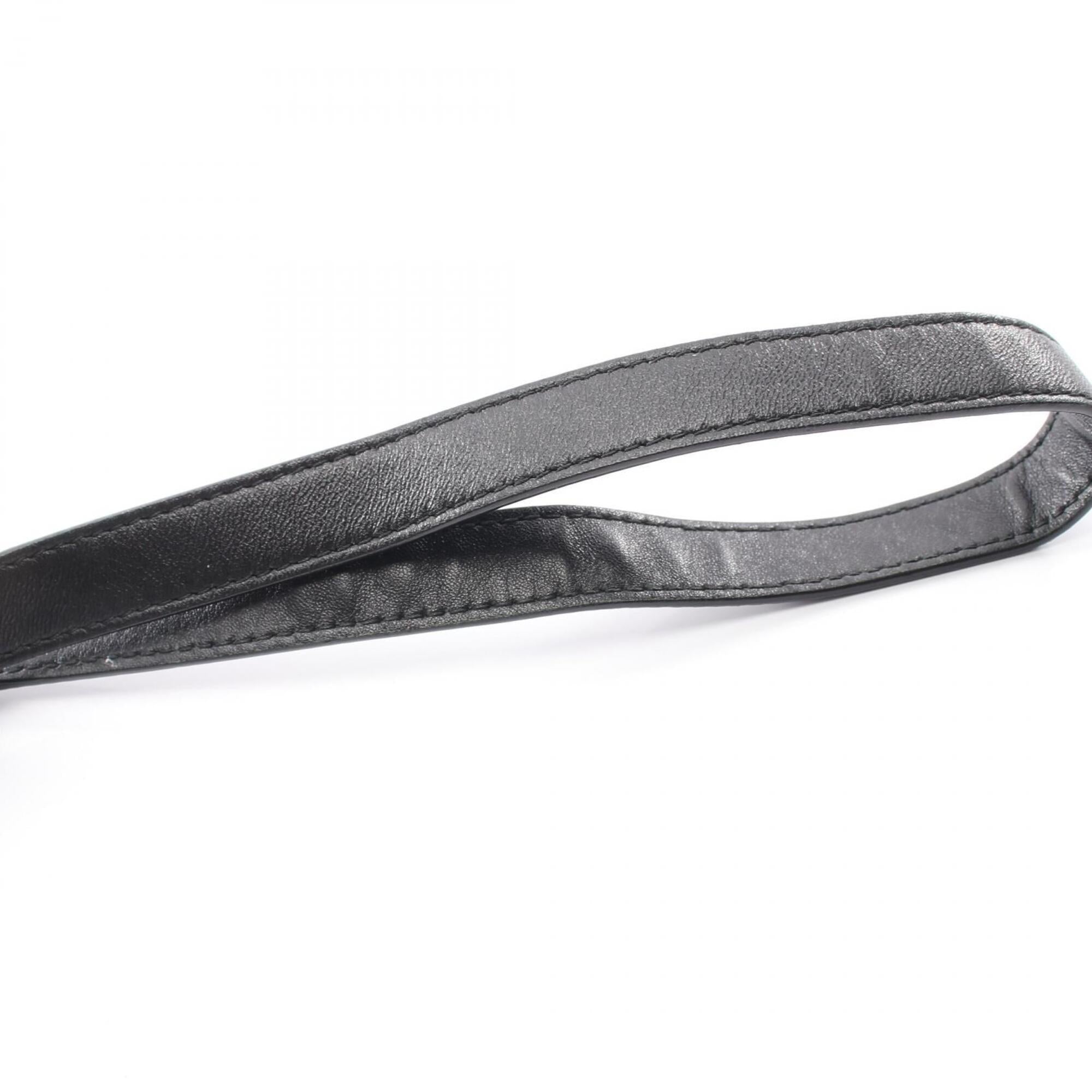 Balenciaga Black Leather Fabric Fanny Pack Handbag (Pre-Owned)