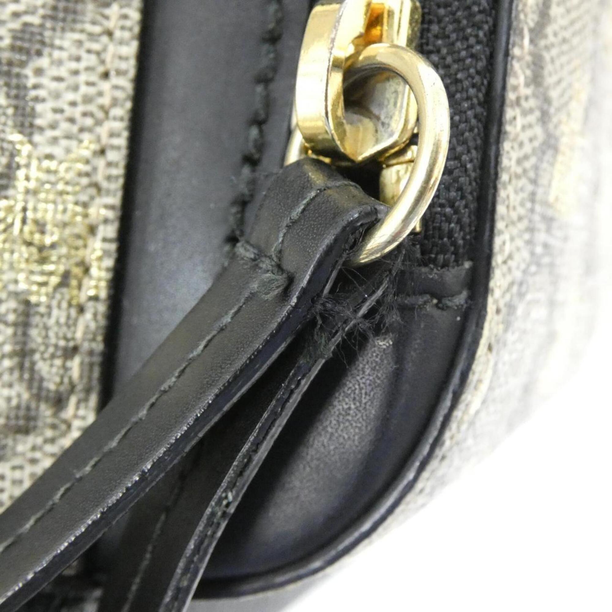 Gucci Beige Black Gg Supreme Backpack (Pre-Owned)