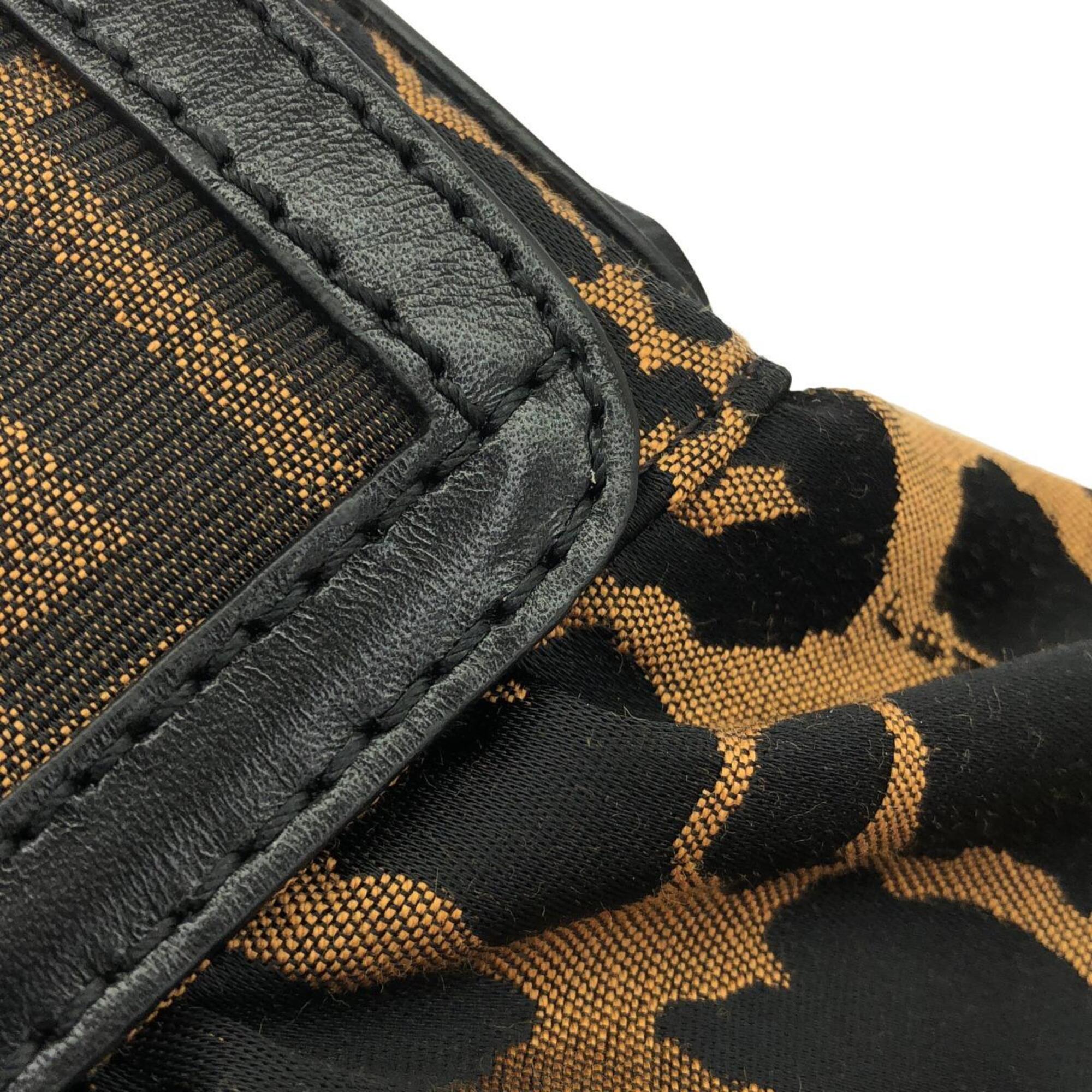 Fendi Black Brown Canvas Shoulder Bag (Pre-Owned)