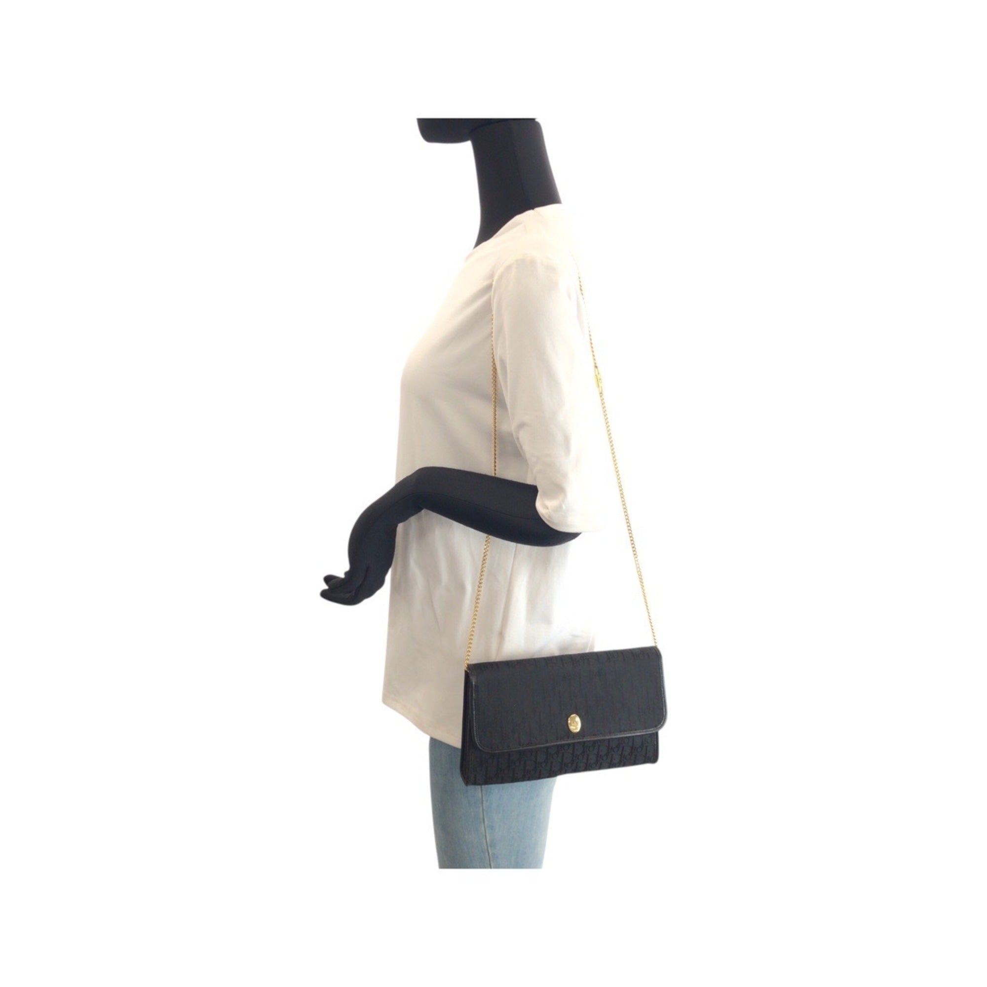 Christian Dior Black Canvas Pochette Shoulder Bag (Pre-Owned)