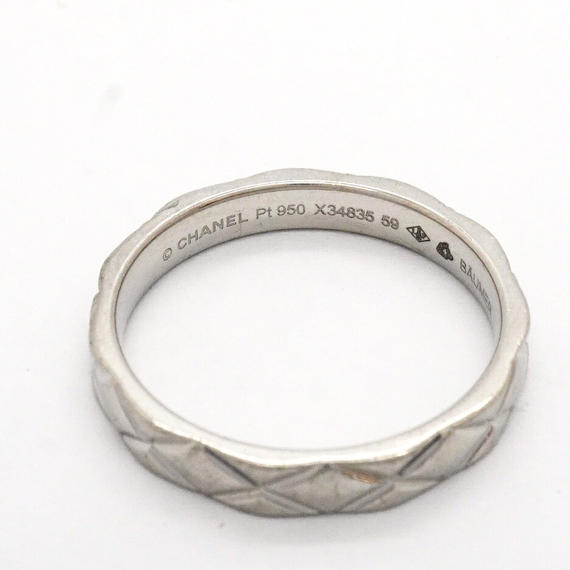 Chanel Platinum 950 Band Ring (Pre-Owned)