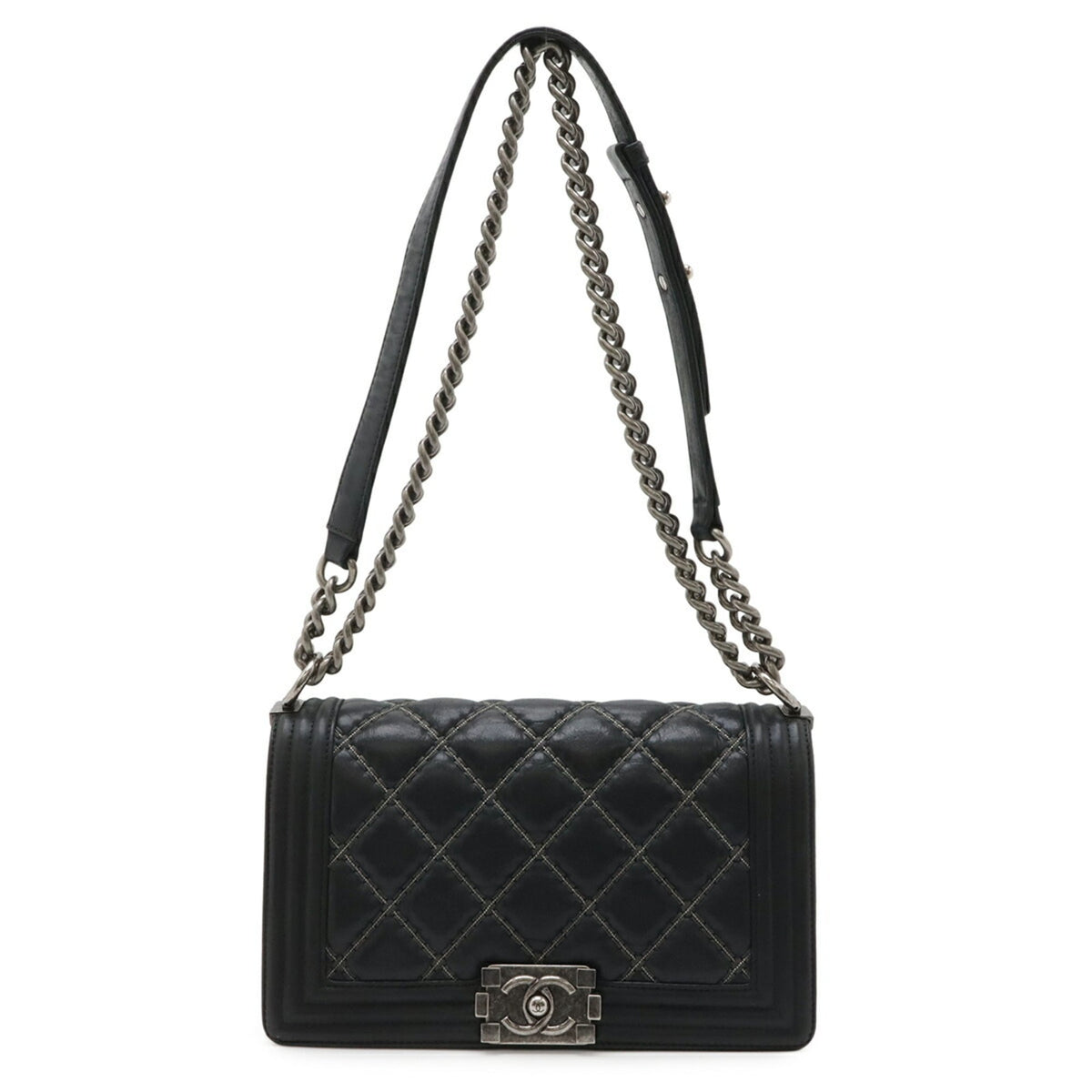 Chanel Black Leather Shoulder Bag (Pre-Owned)