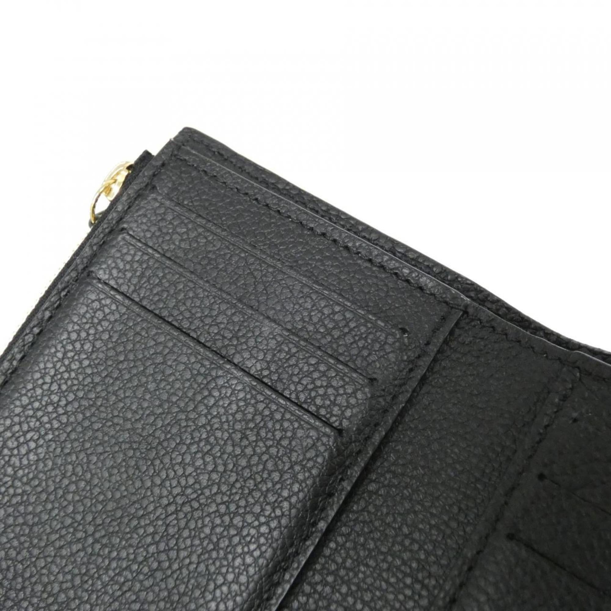 Louis Vuitton Black Leather Wallet (Tri-Fold) (Pre-Owned)