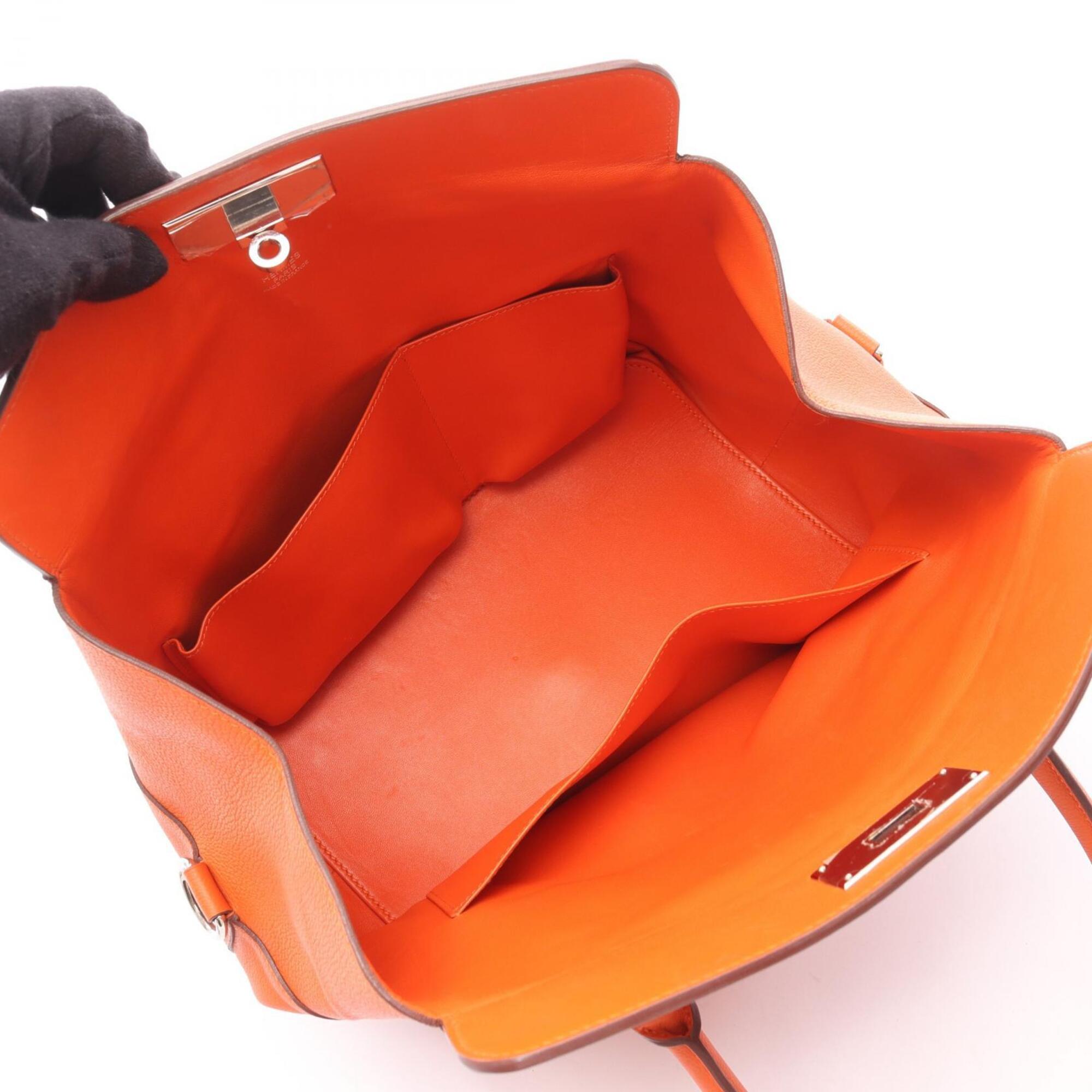Hermes Orange Evercalf Leather Handbag (Pre-Owned)