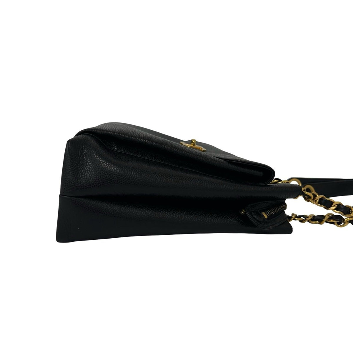 Chanel Black Grained Calfskin Shoulder Bag Tote Bag (Pre-Owned)