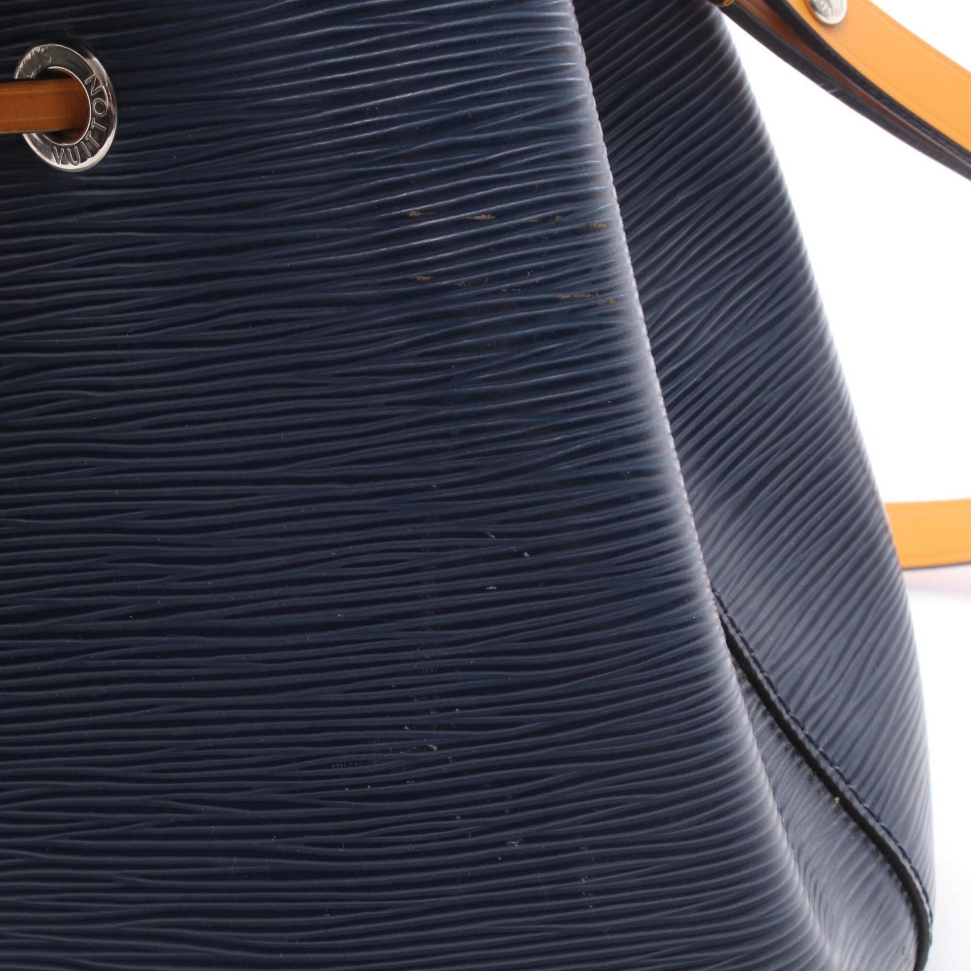 Louis Vuitton Navy Orange Leather Handbag (Pre-Owned)