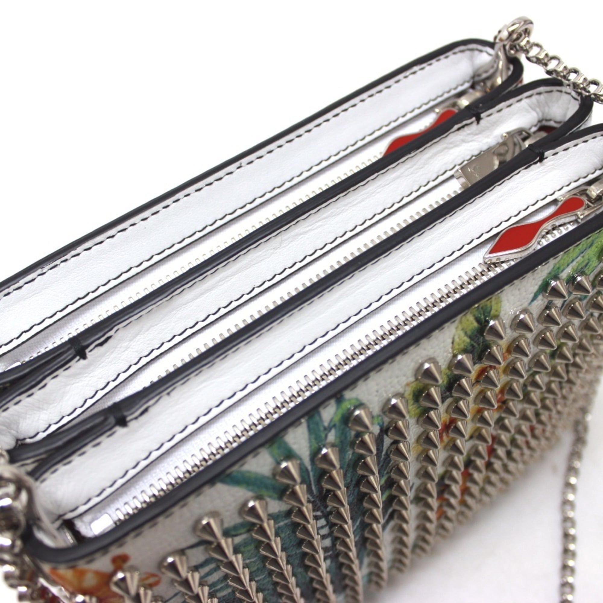 Christian Louboutin Multi-Color White Patent Leather Shoulder Bag (Pre-Owned)