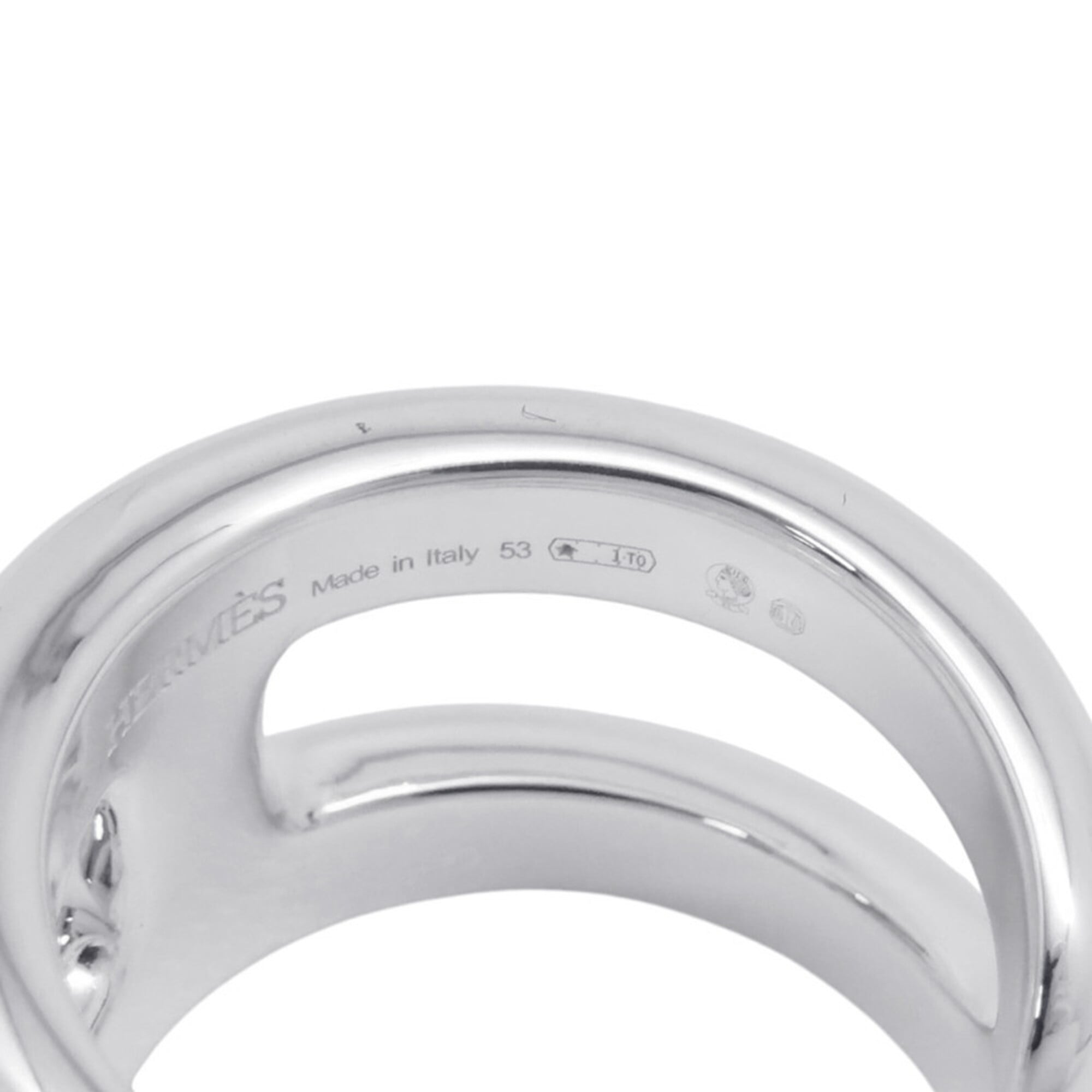 Hermes Silver 925 Band Ring (Pre-Owned)