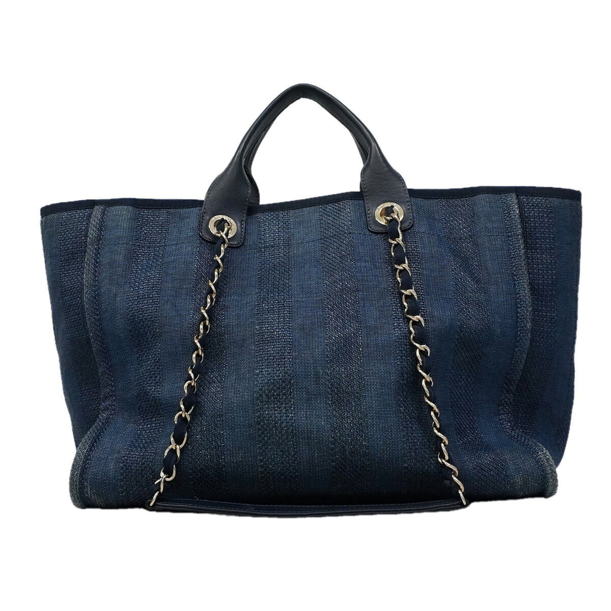 Chanel Navy Tweed Tote Bag (Pre-Owned)