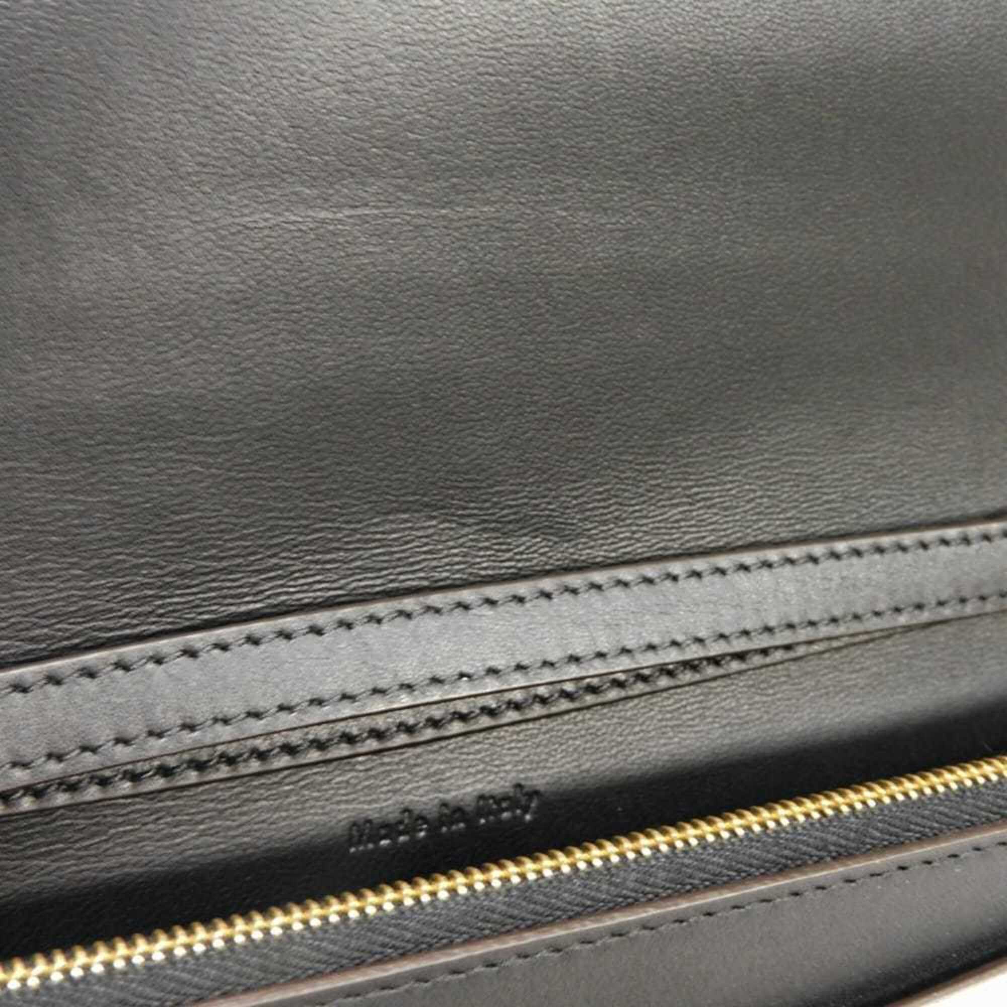 Celine Black White Leather Clutch Bag Shoulder Bag (Pre-Owned)