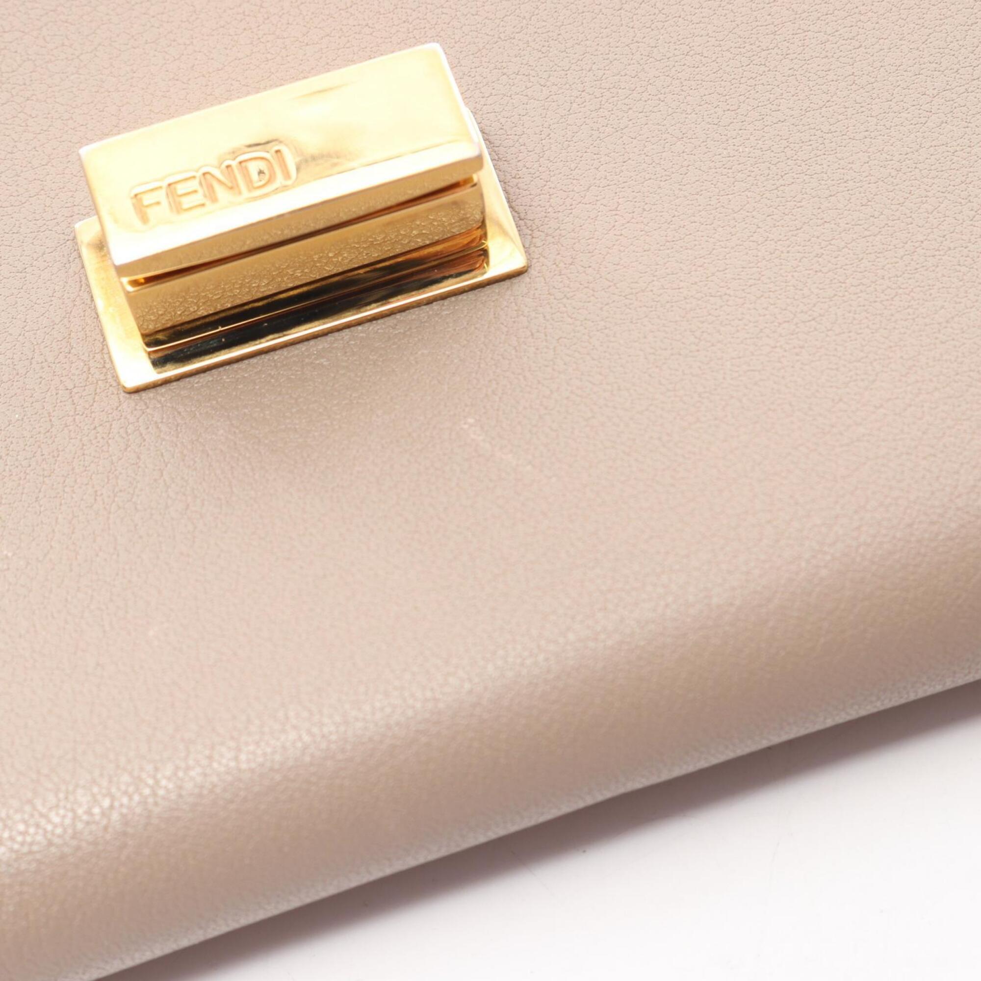 Fendi Beige Leather Long Wallet (Bi-Fold) (Pre-Owned)