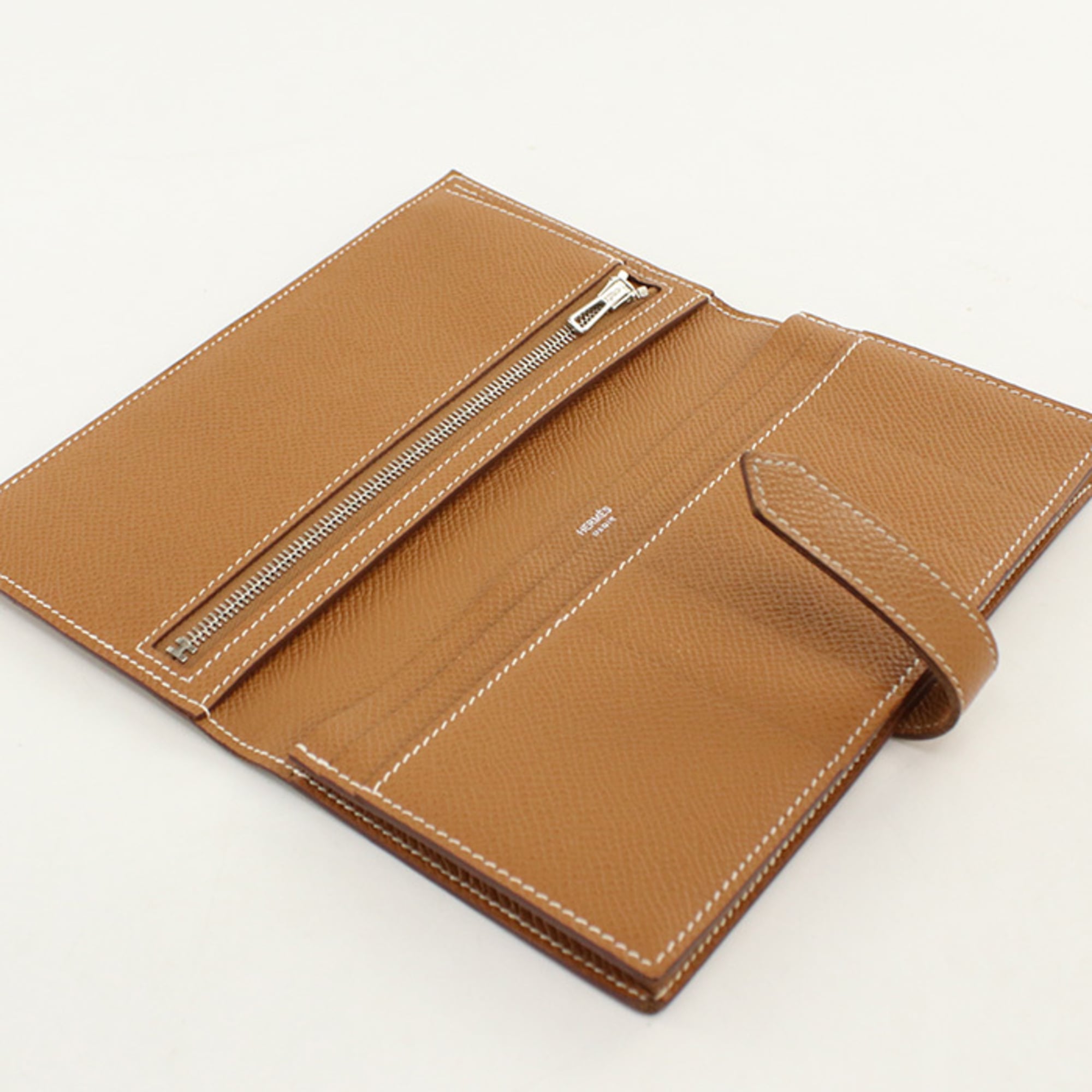Hermes Gold Epsom Leather Long Wallet (Bi-Fold) (Pre-Owned)