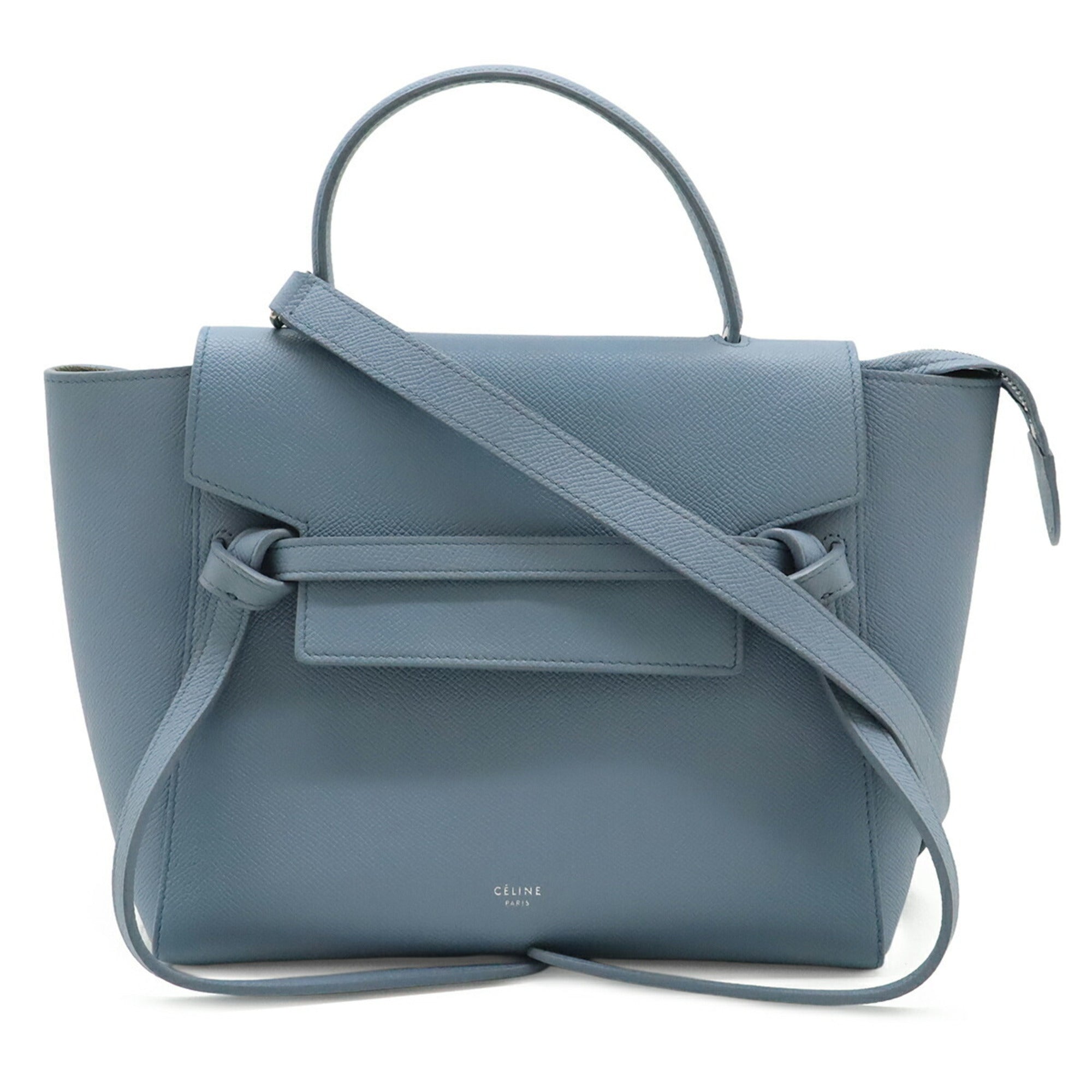 Celine Light Blue Leather Handbag Shoulder Bag (Pre-Owned)