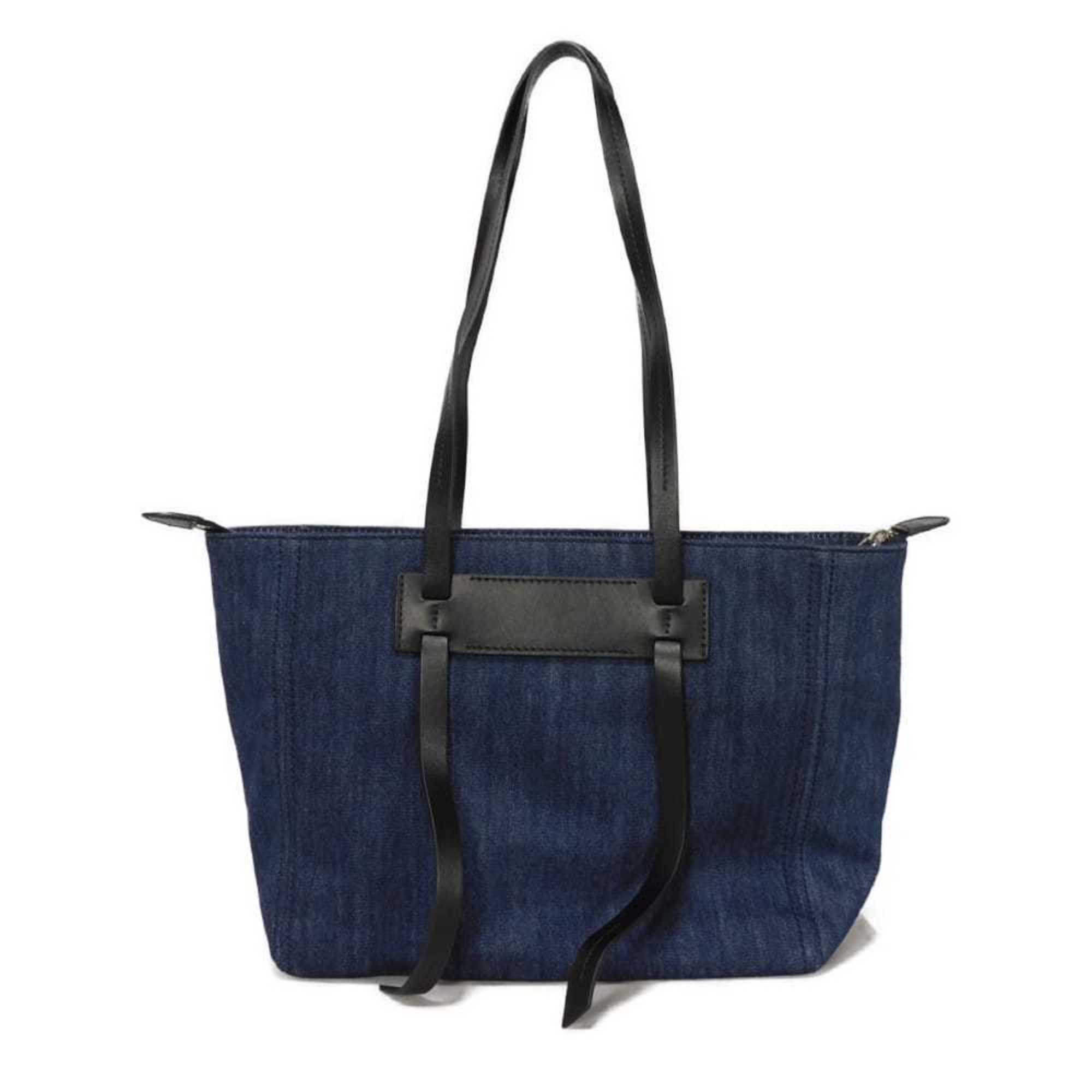 Miu Miu Blue Denim Shoulder Bag Tote Bag (Pre-Owned)
