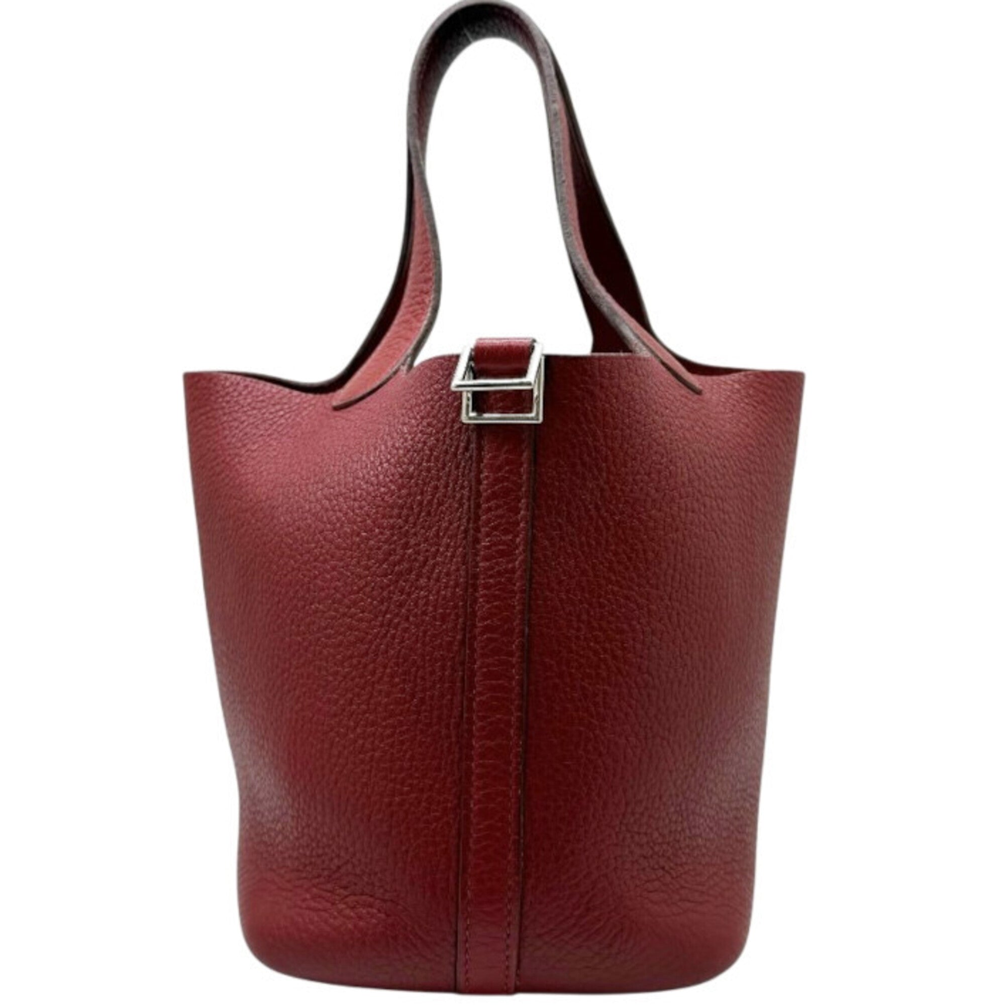 Hermes Rouge Garance Taurillon Clemence Leather Handbag (Pre-Owned)