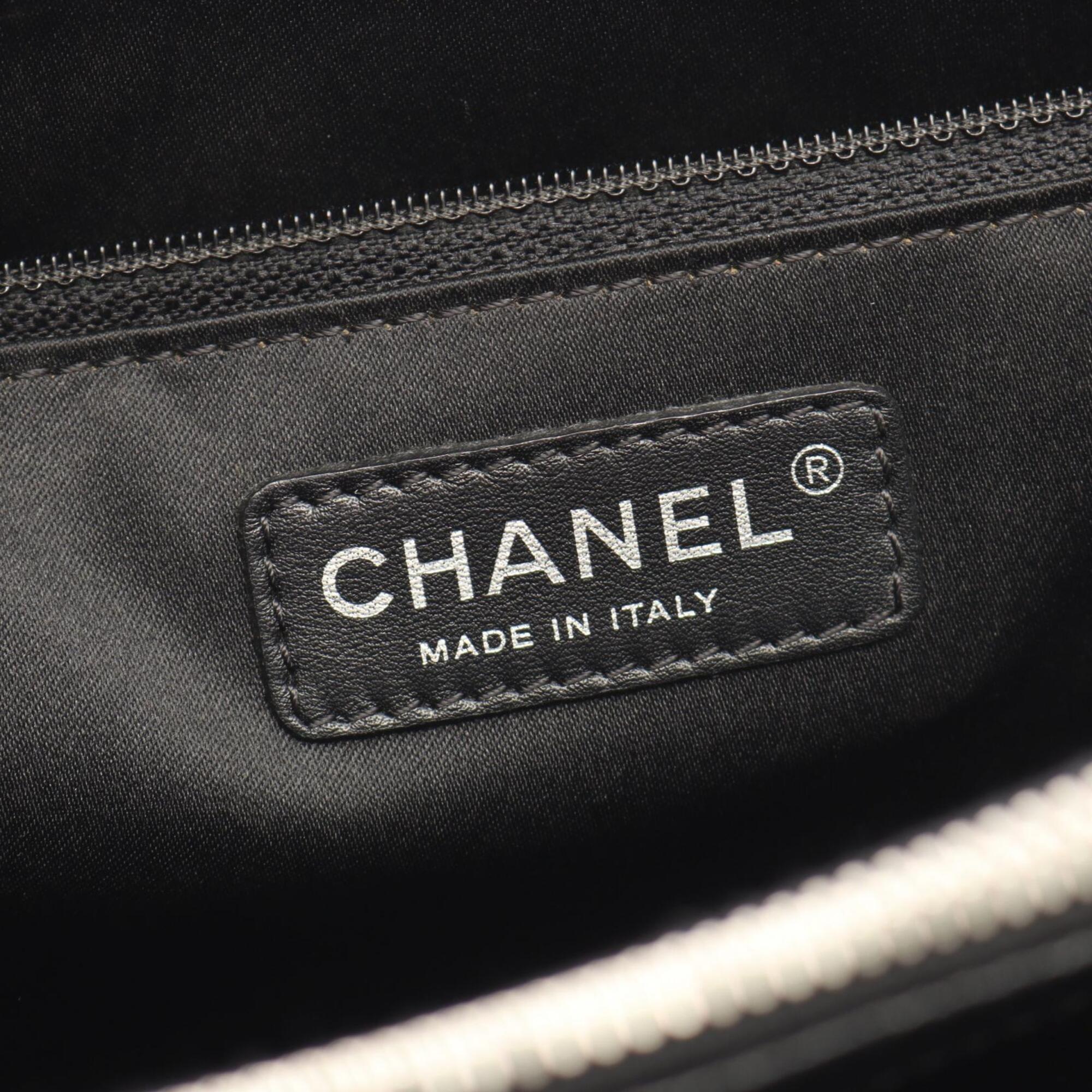 Chanel Black Leather Handbag Tote Bag (Pre-Owned)