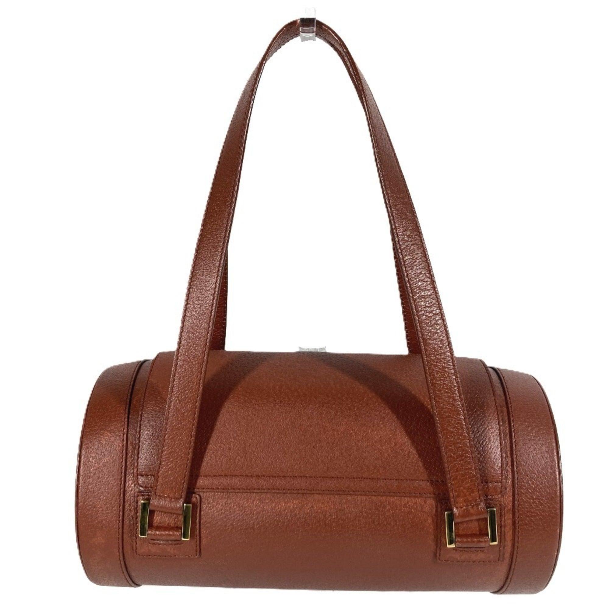 Bvlgari Brown Leather Handbag Shoulder Bag (Pre-Owned)