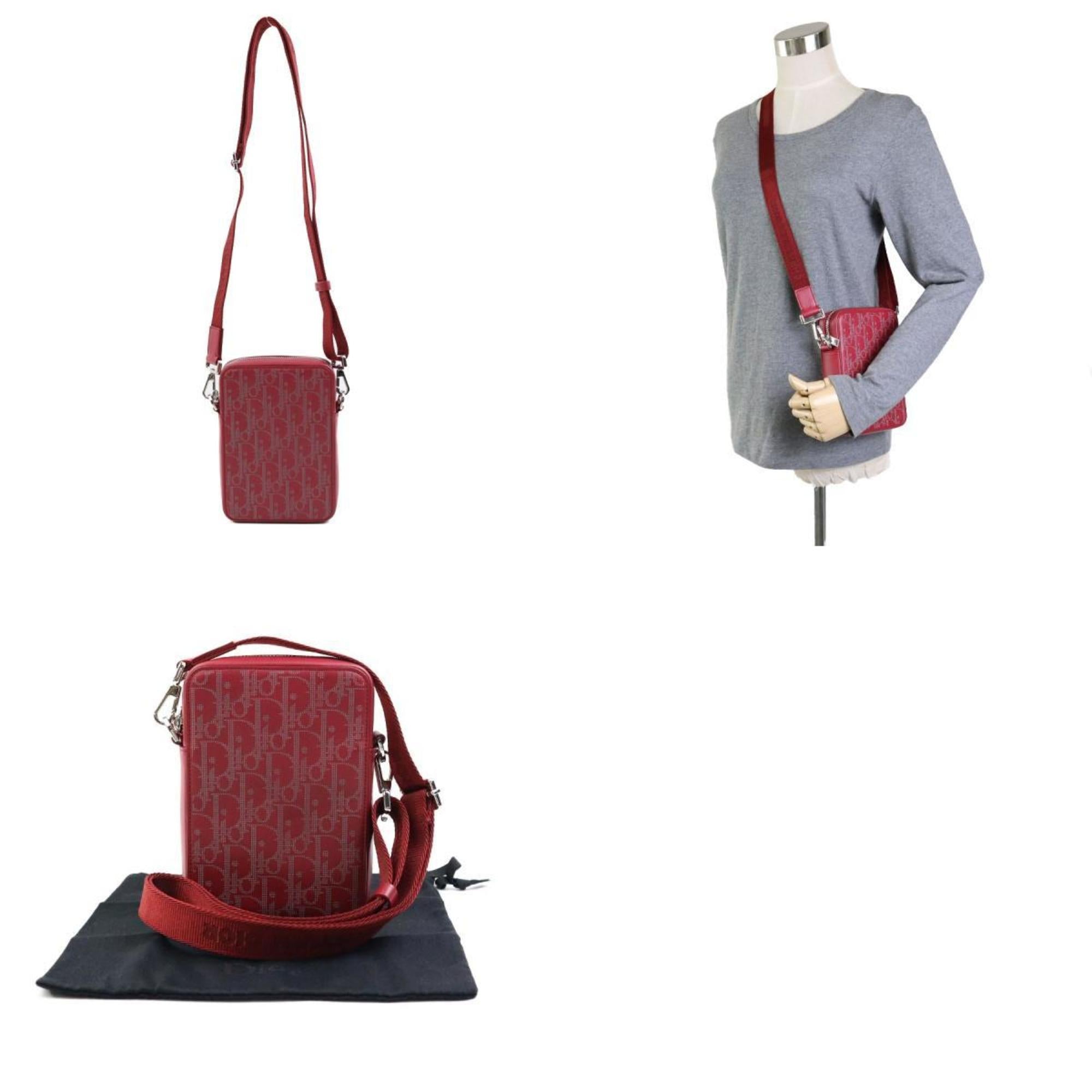 Christian Dior Red Color Leather Shoulder Bag (Pre-Owned)