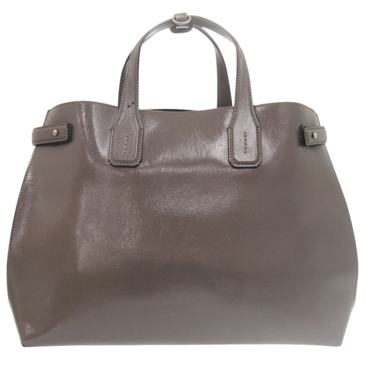 Burberry Gray Patent Leather Shoulder Bag (Pre-Owned)
