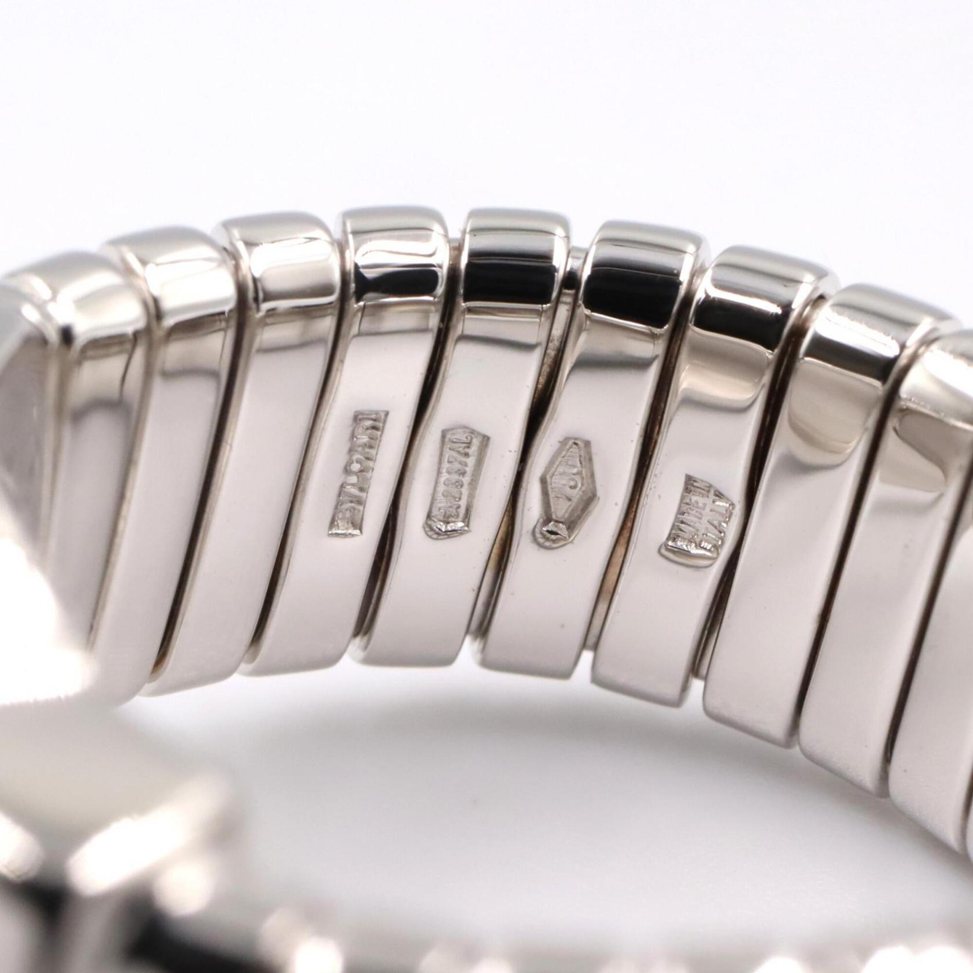 Bvlgari Silver Black White Gold (18K) Band Ring (Pre-Owned)