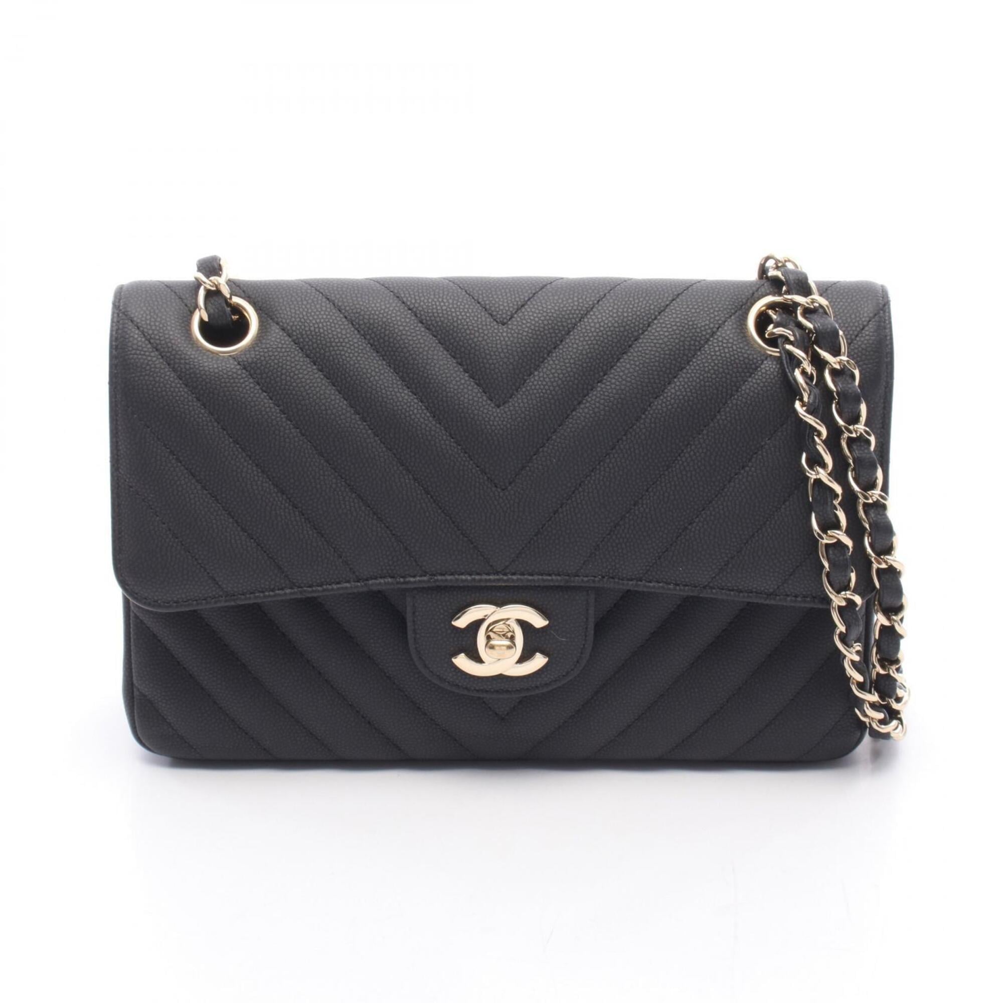 Chanel Black Grained Calfskin Handbag Shoulder Bag (Pre-Owned)