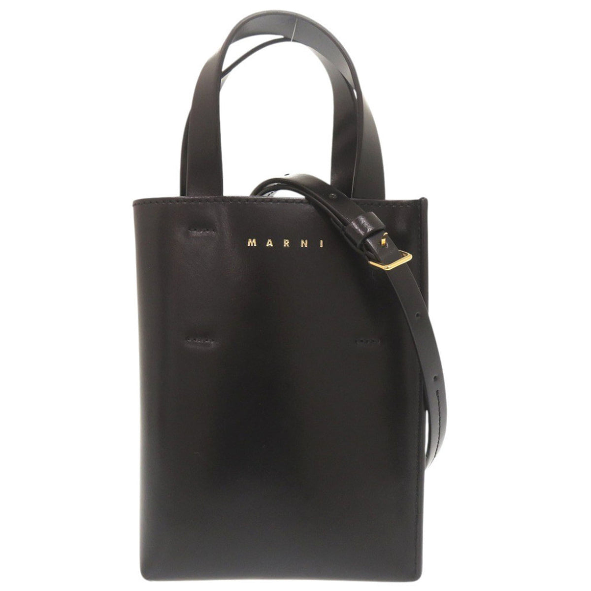 Marni Black Leather Handbag Shoulder Bag (Pre-Owned)