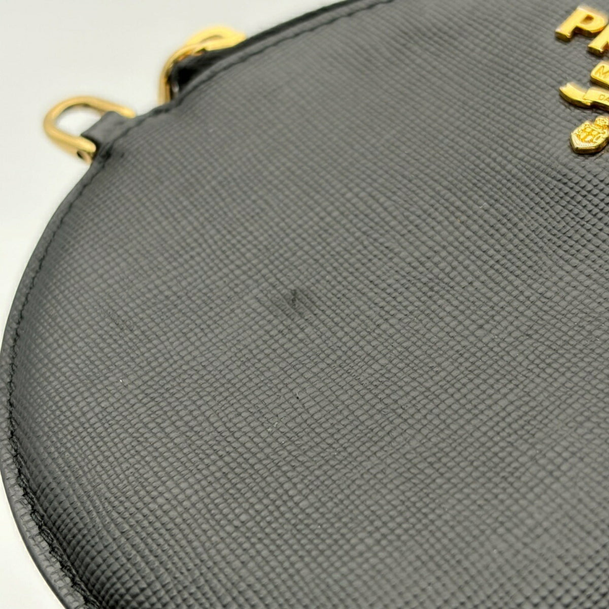 Prada Saffiano Black Nappa Leather Saffiano Coin Purse/Coin Case (Pre-Owned)