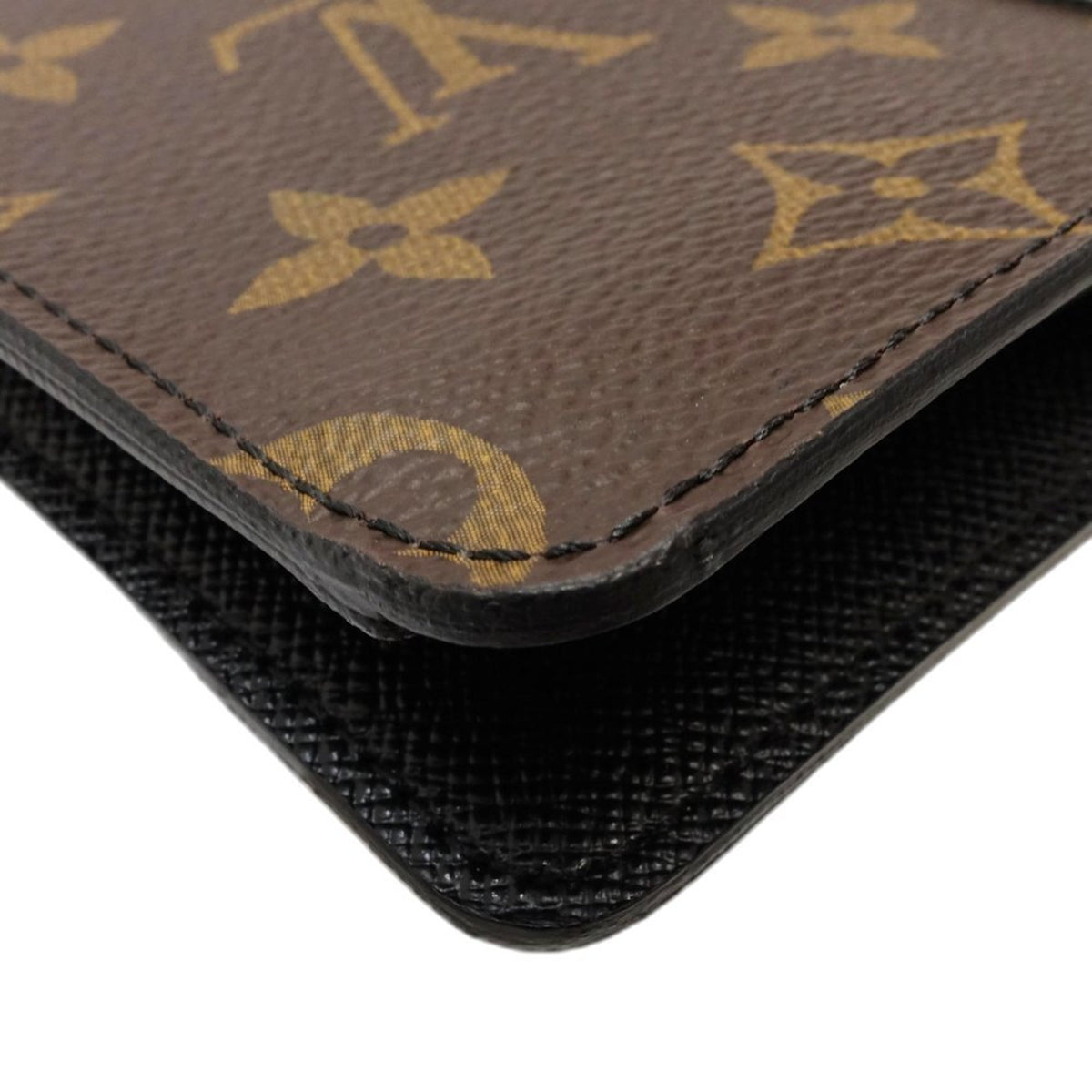 Louis Vuitton Black Brown Monogram Macassar Canvas Long Wallet (Bi-Fold) (Pre-Owned)
