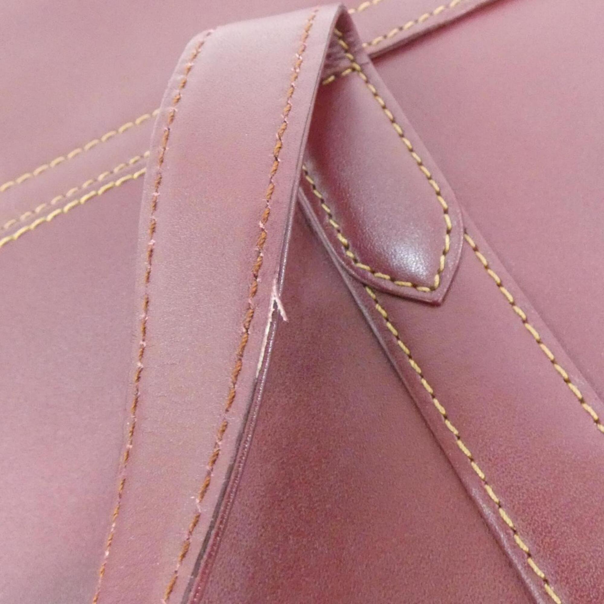 Cartier Bordeaux Leather Handbag (Pre-Owned)