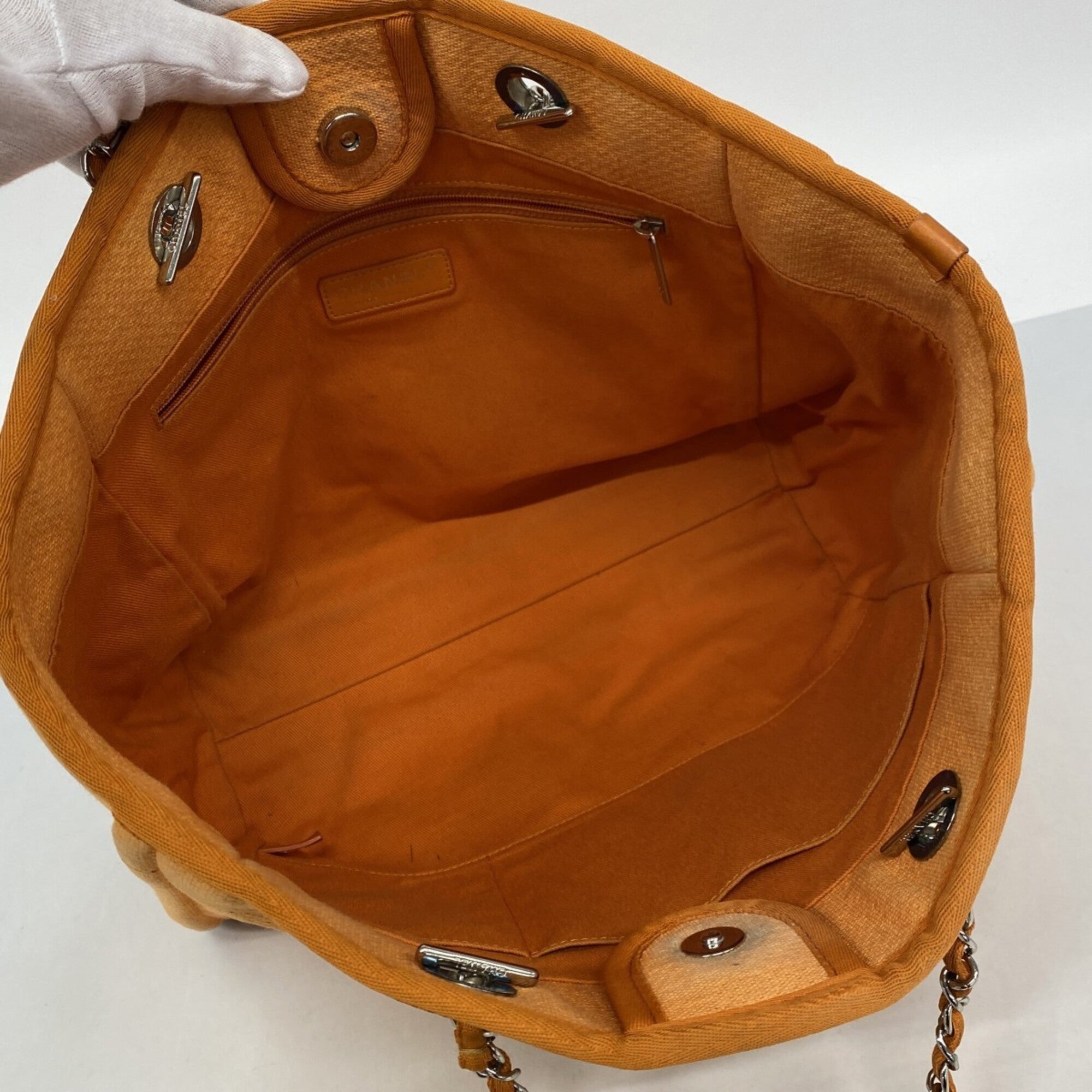 Chanel Orange Canvas Tote Bag (Pre-Owned)