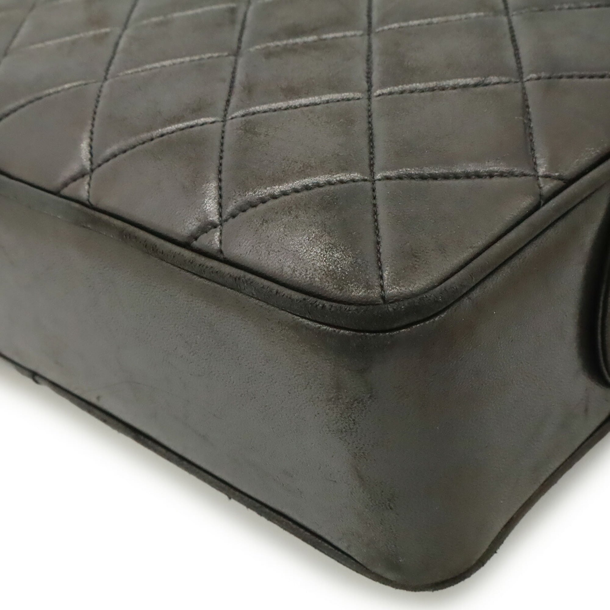Chanel Matelasse Black Leather Shoulder Bag Tote Bag (Pre-Owned)