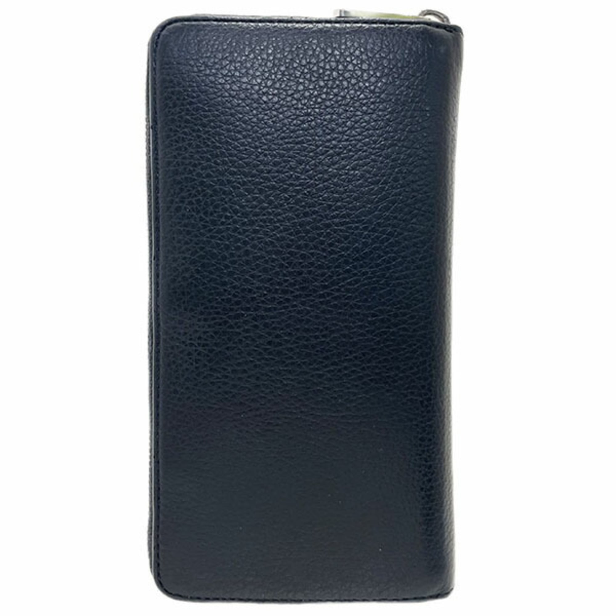 Bally Black Leather Long Wallet (Bi-Fold) (Pre-Owned)