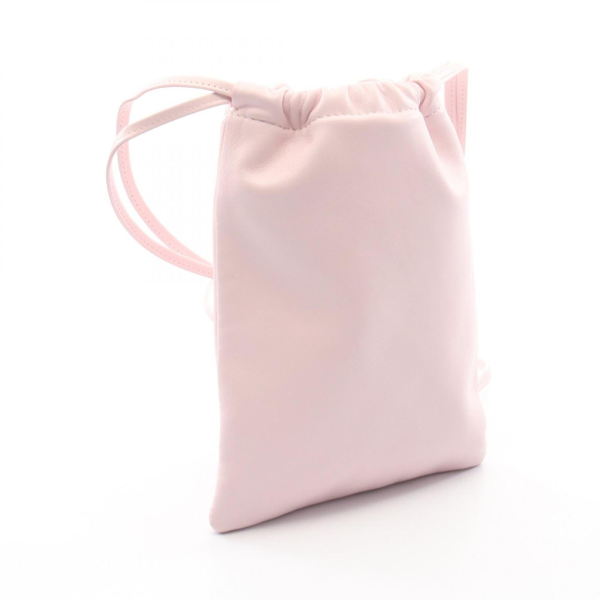 Burberry Pink Leather Handbag Pochette Shoulder Bag (Pre-Owned)