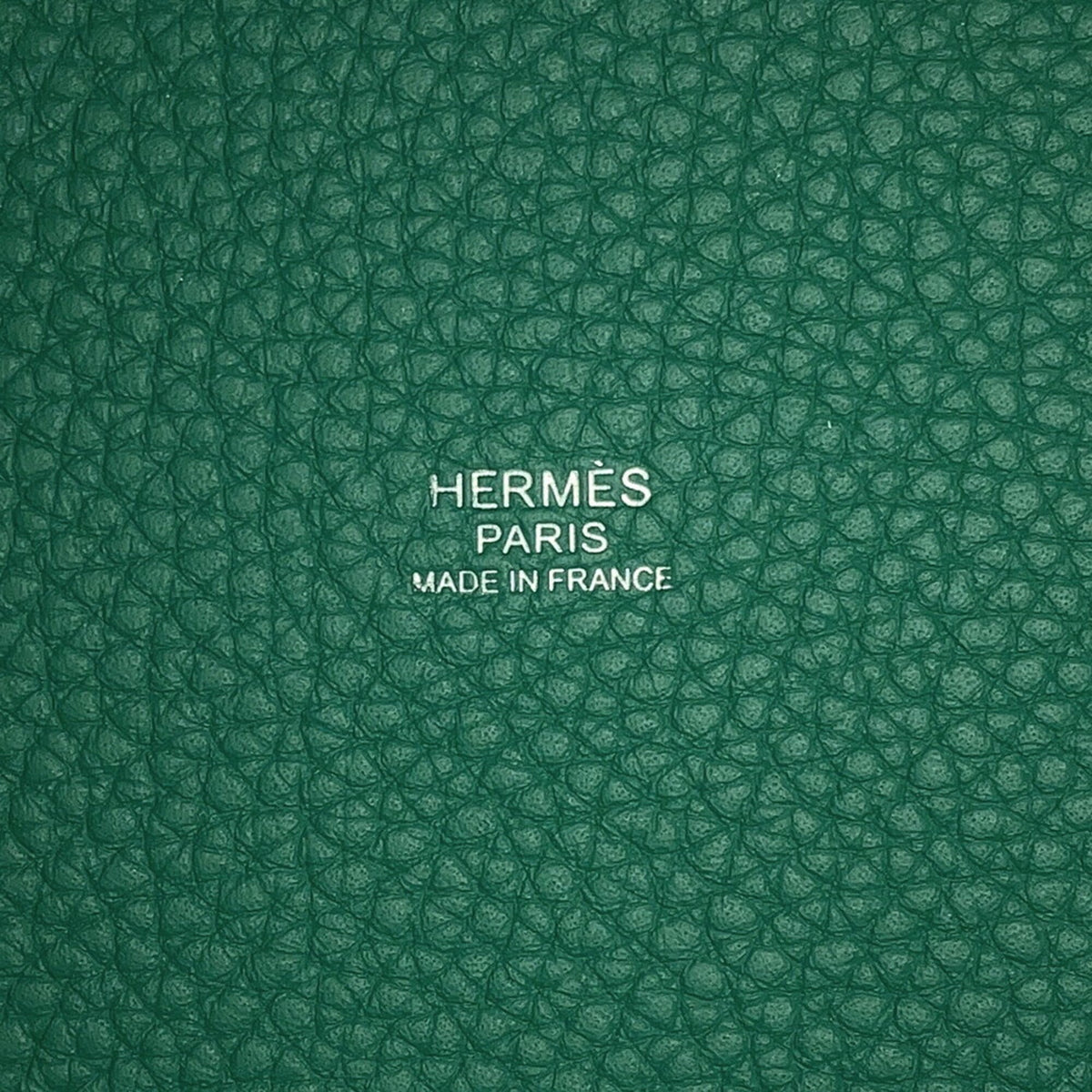 Hermes Green Taurillon Clemence Leather Handbag Tote Bag (Pre-Owned)