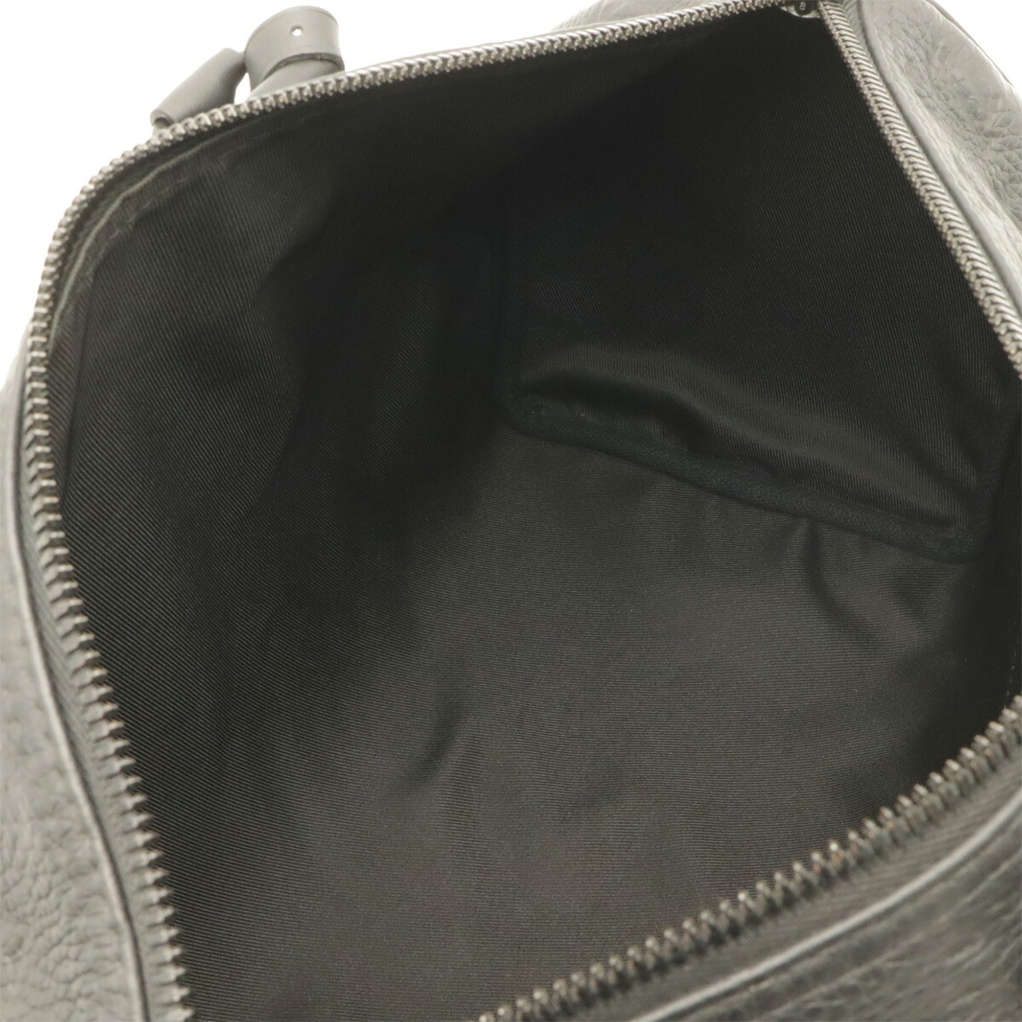Louis Vuitton Noir Leather Boston Bag Handbag (Pre-Owned)