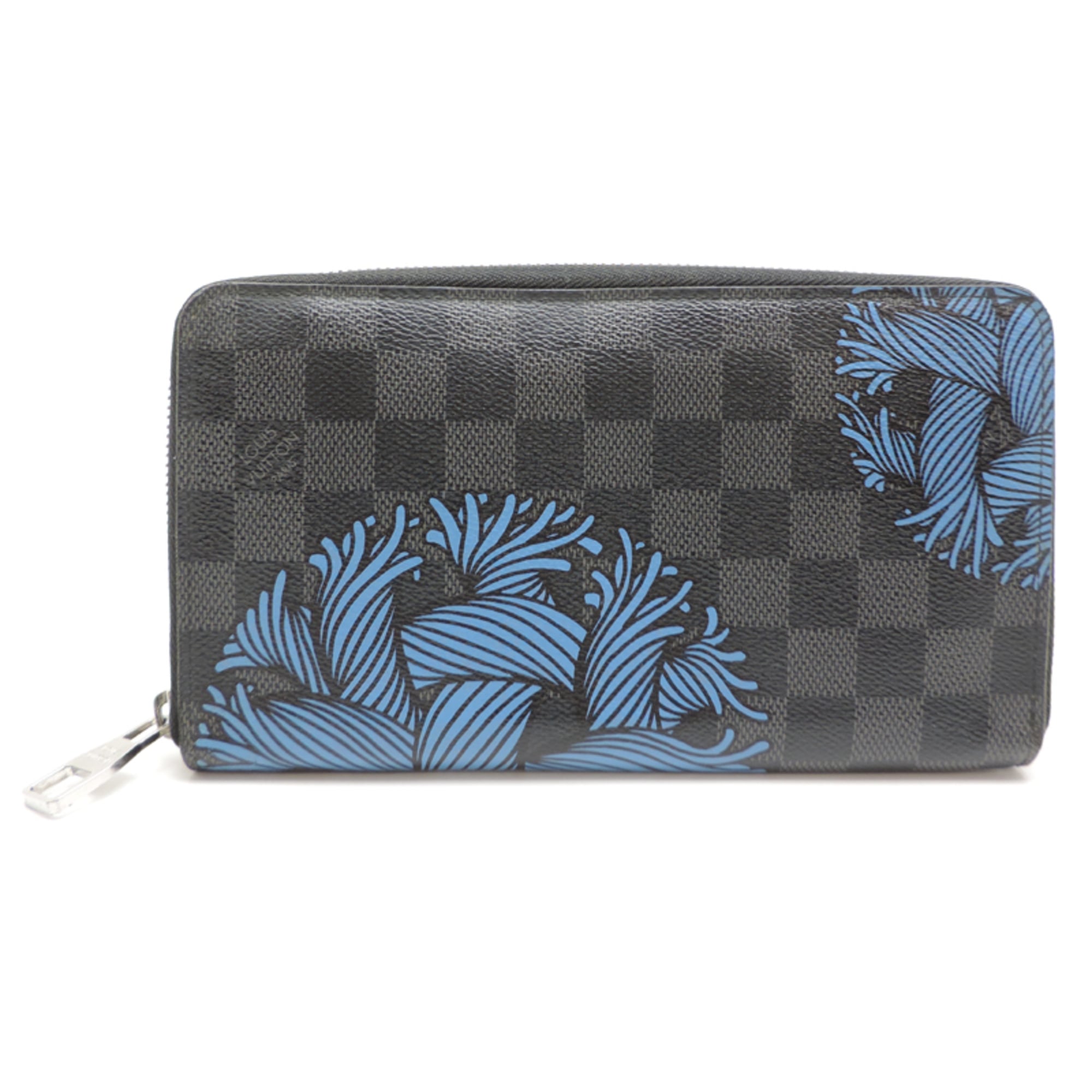 Louis Vuitton Black Blue Noir Damier Graphite Long Wallet (Bi-Fold) (Pre-Owned)