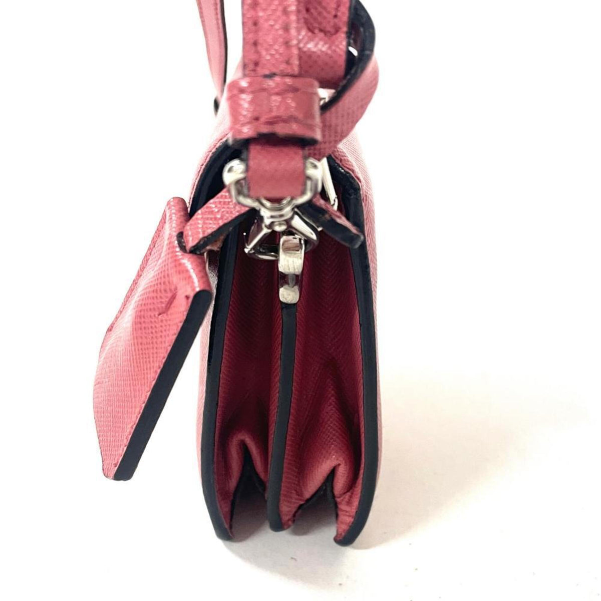 Prada Pink Saffiano Triangle Shoulder Bag (Pre-Owned)