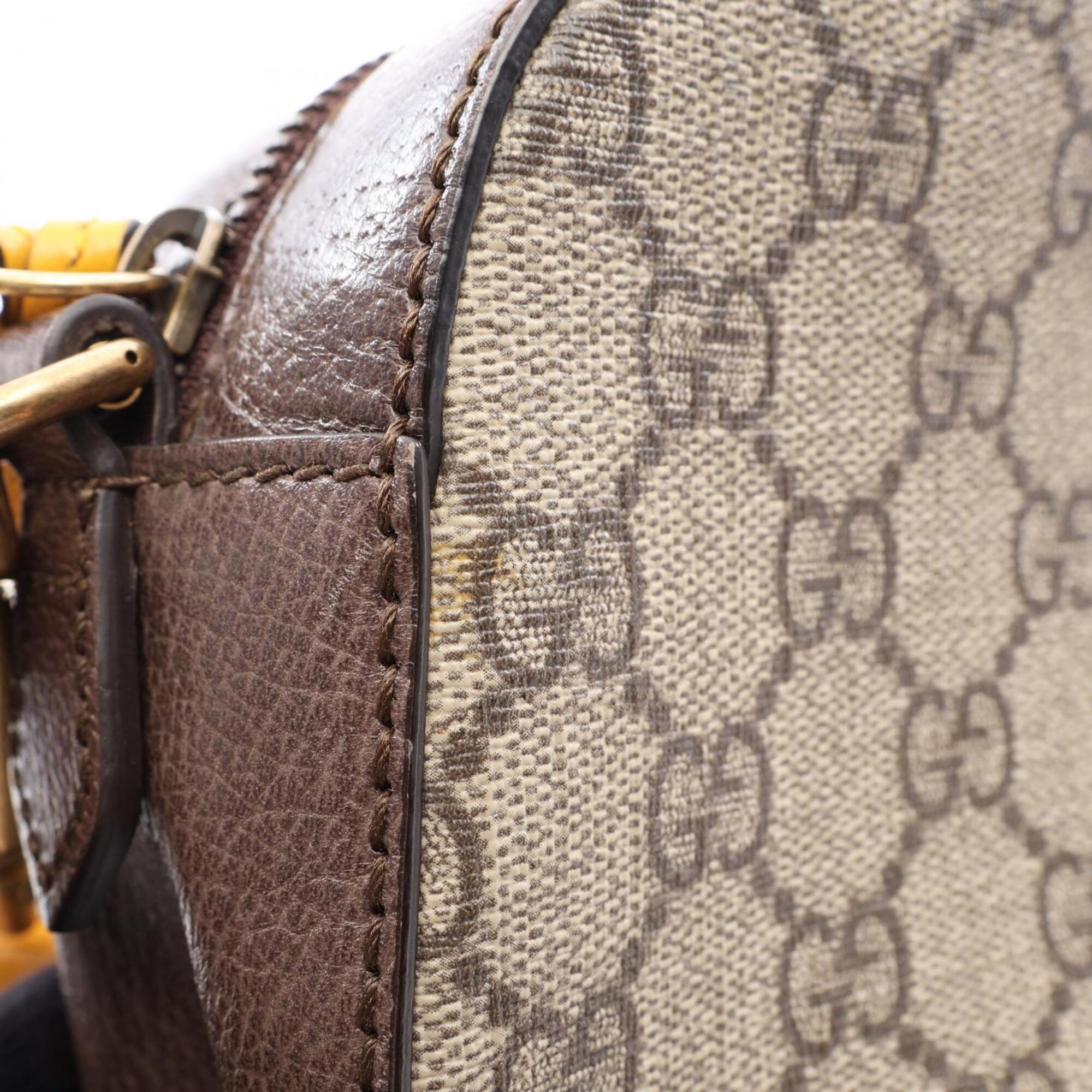 Gucci Sherry Line Beige Brown Multi-Color Coated Canvas Leather Handbag Shoulder Bag (Pre-Owned)